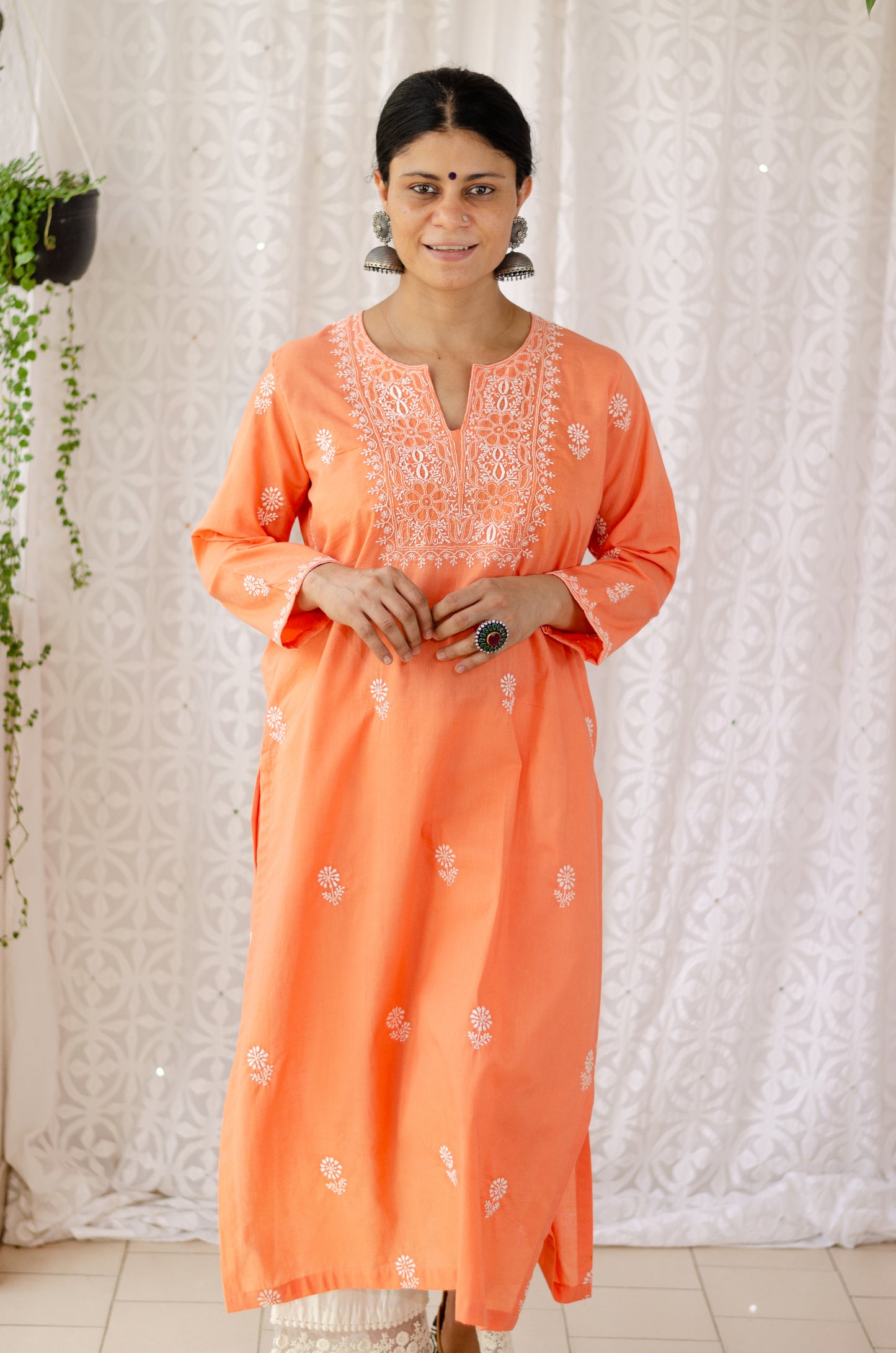 Handembroidered Chikankari Mull Cotton Kurta