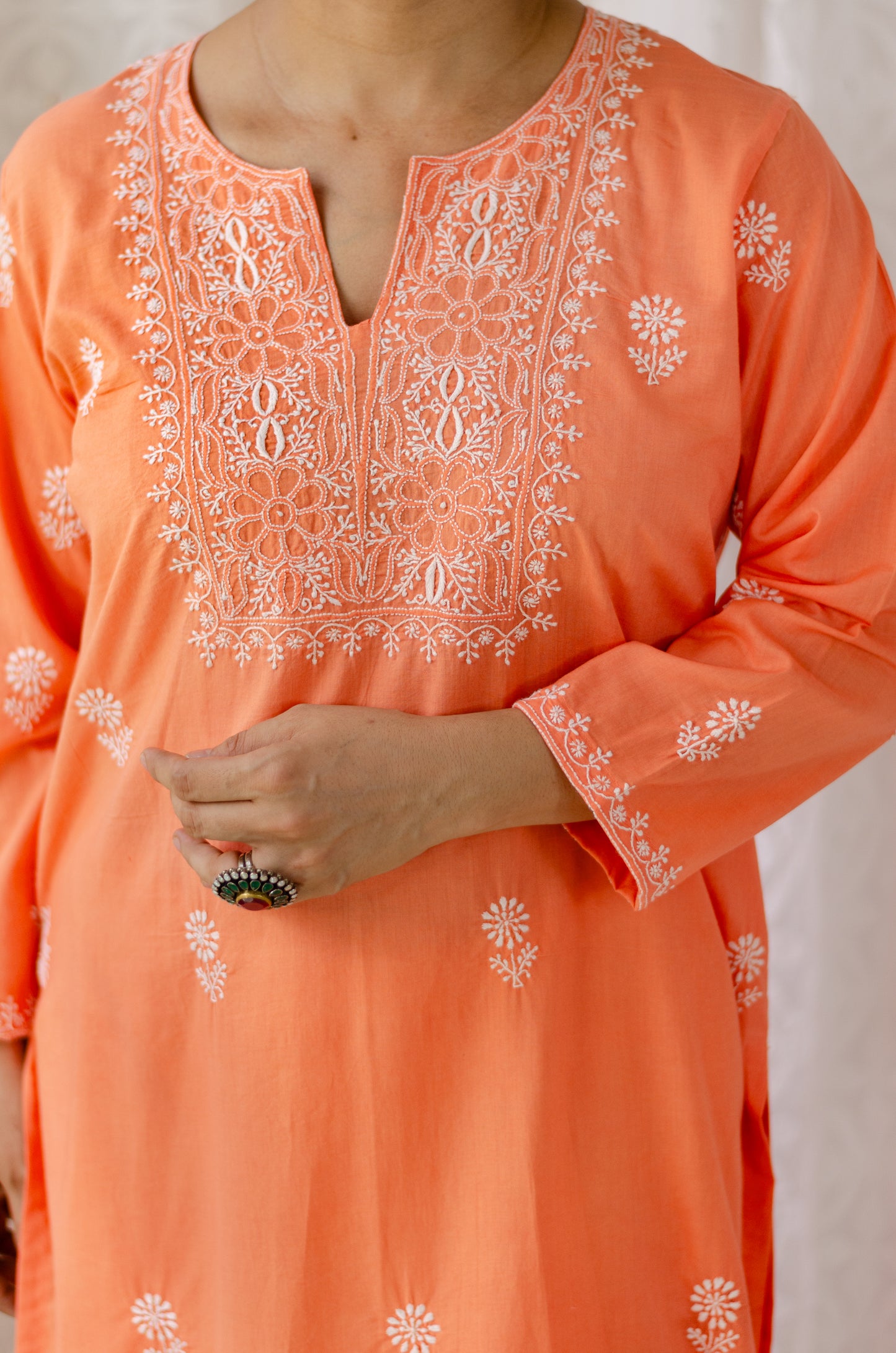 Handembroidered Chikankari Mull Cotton Kurta