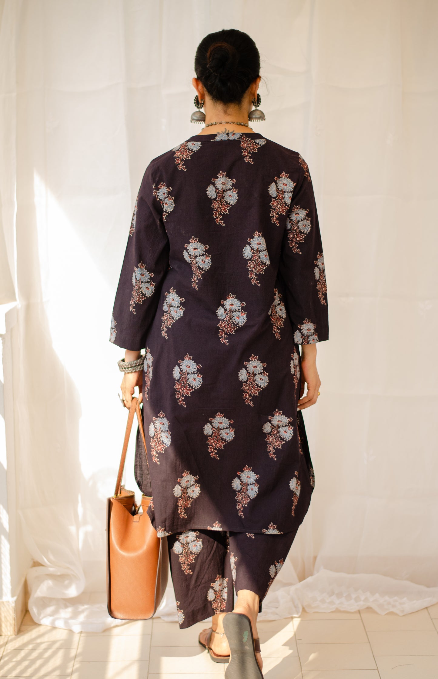 Cotton Handblock Printed Natural Dyed Ajrakh Kurta