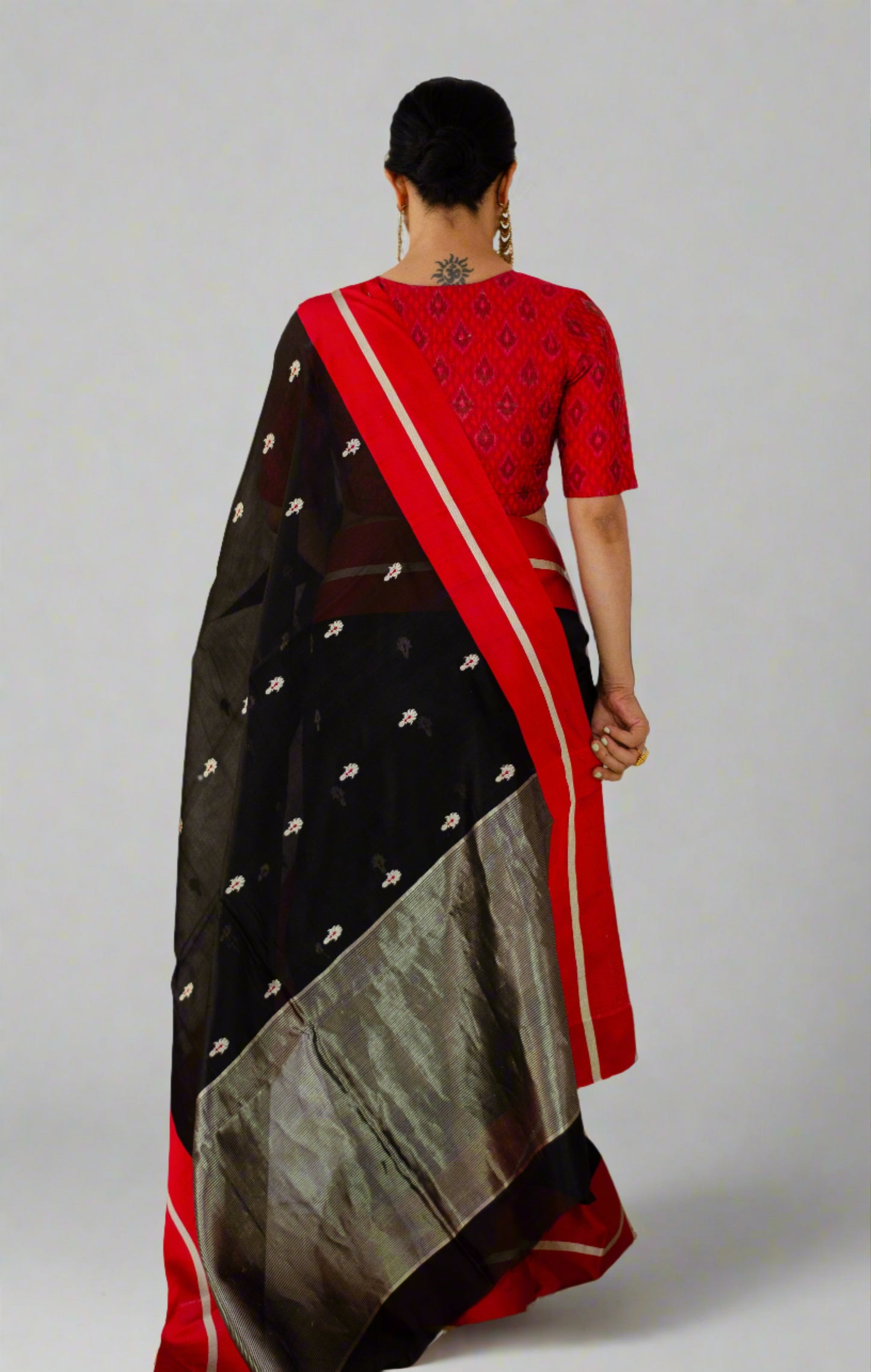 Handloom Chanderi Pattu Silk Saree with motifs