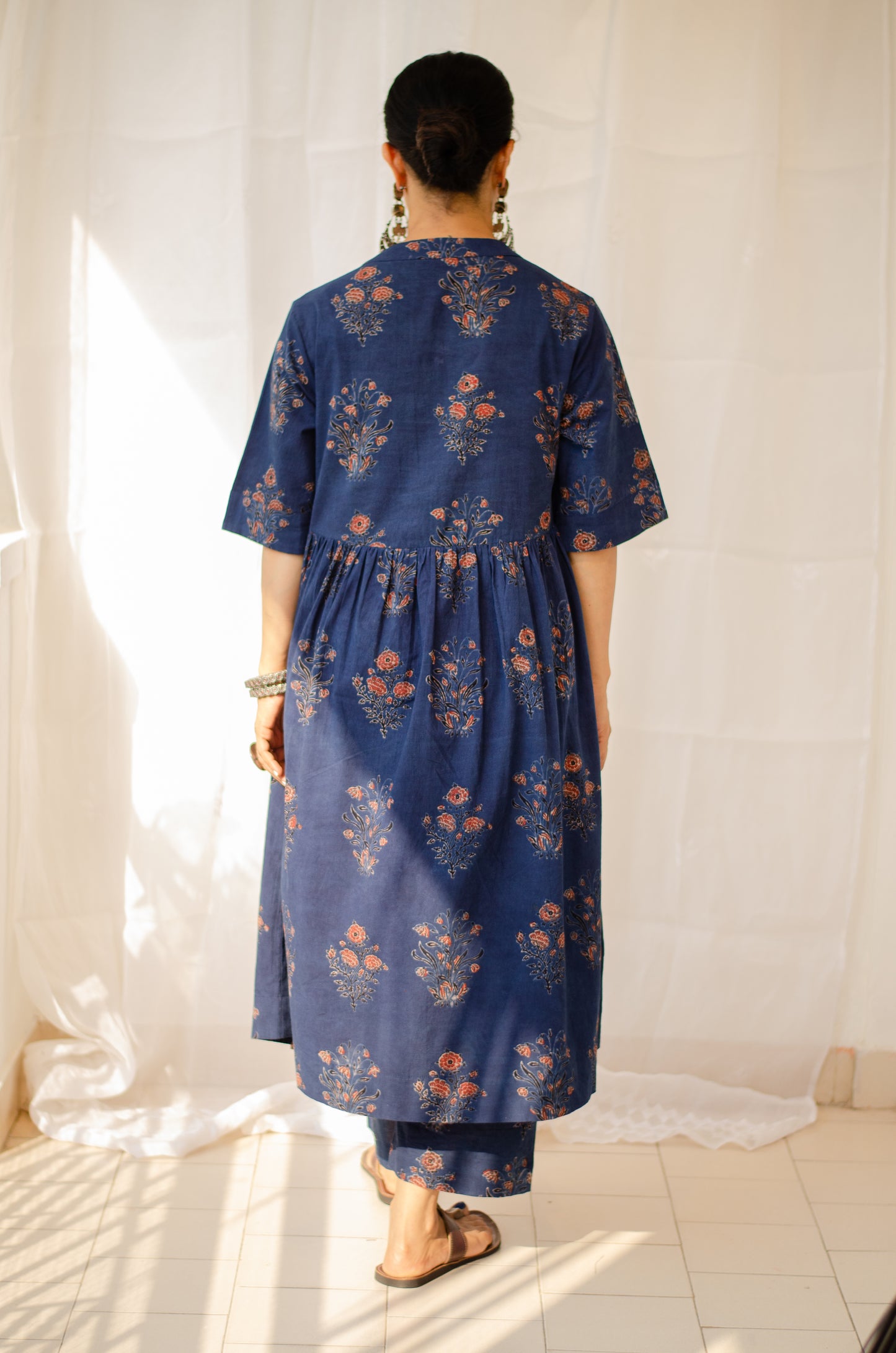 Cotton Handblock Printed Natural Dyed Ajrakh Kurta