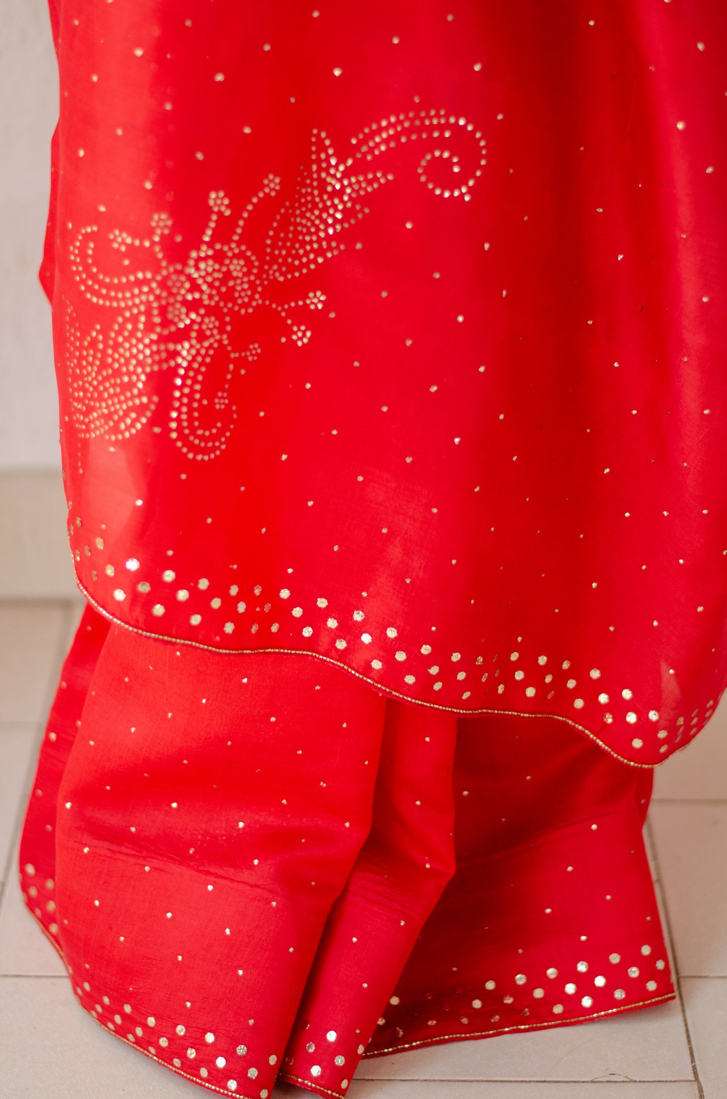 Handloom & Handembroidered Mukaish and Kaddana katan Silk saree
