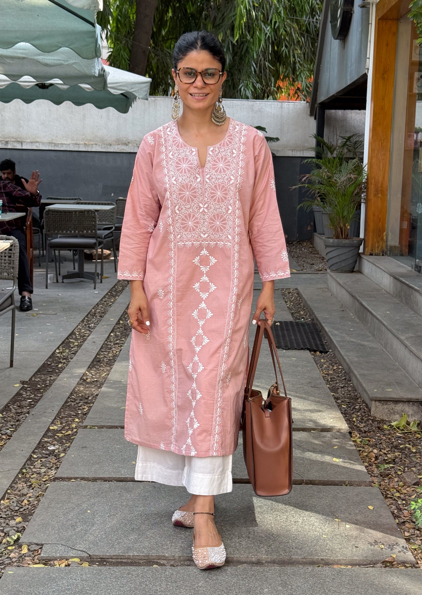 Handembroidered Heavy Jaal Chikankari Mull Cotton Kurta