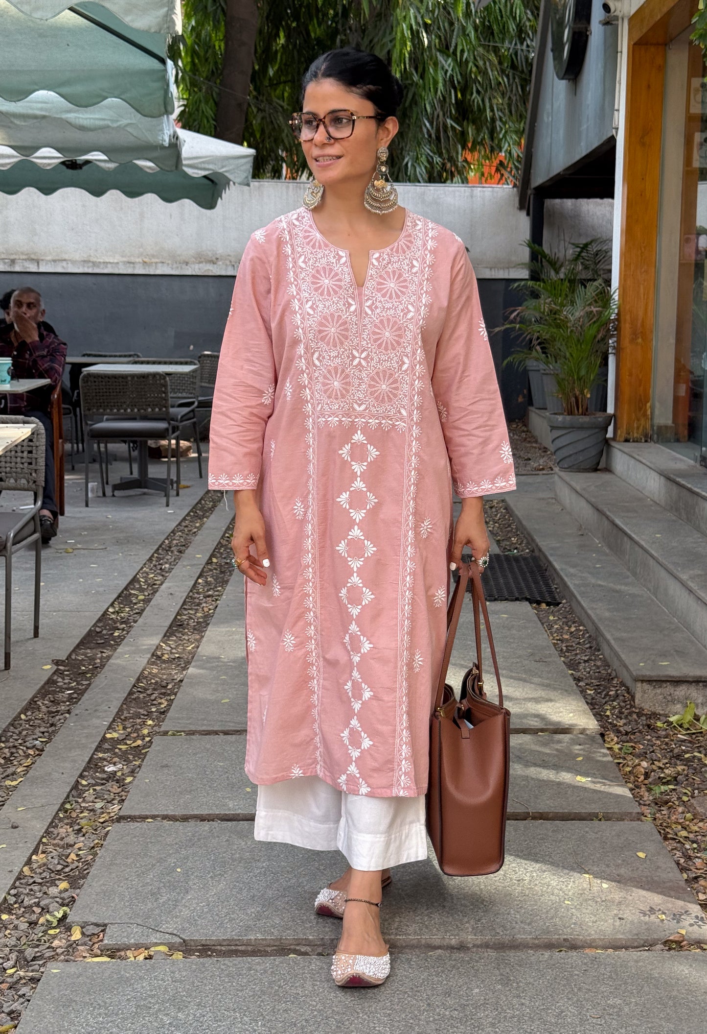 Handembroidered Heavy Jaal Chikankari Mull Cotton Kurta