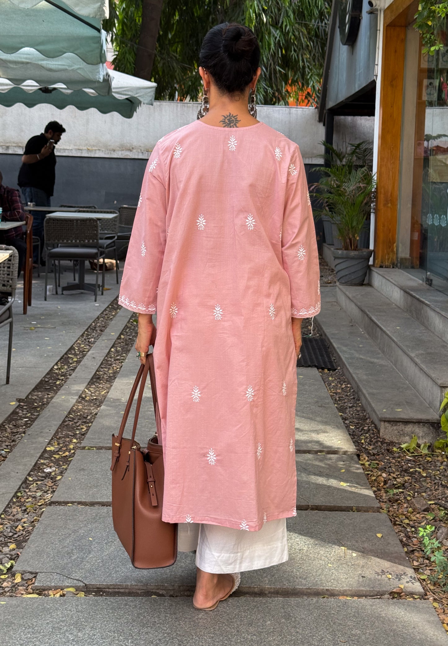 Handembroidered Heavy Jaal Chikankari Mull Cotton Kurta
