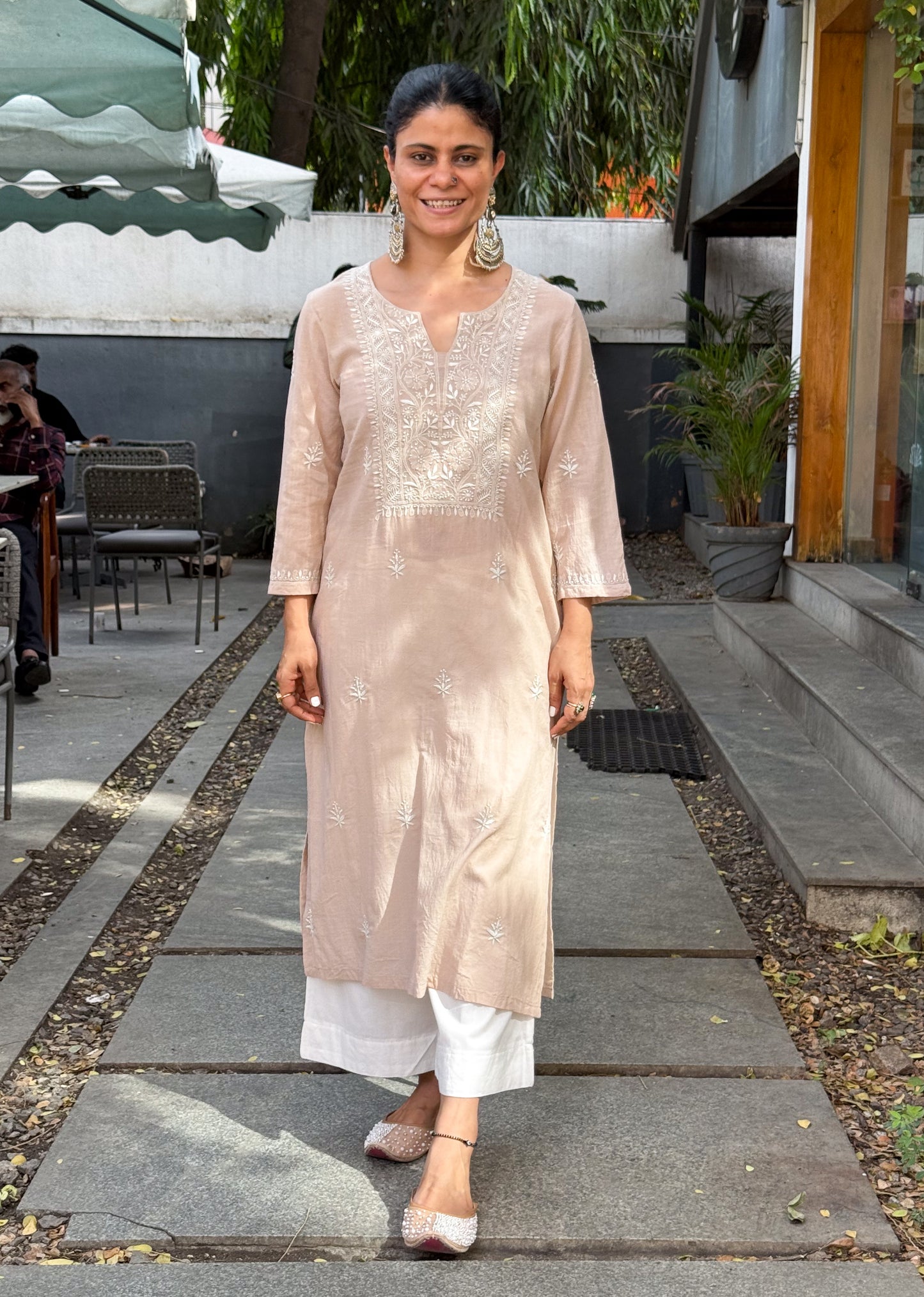 Handloom And Handembroidered Chikankari Cotton Kurta