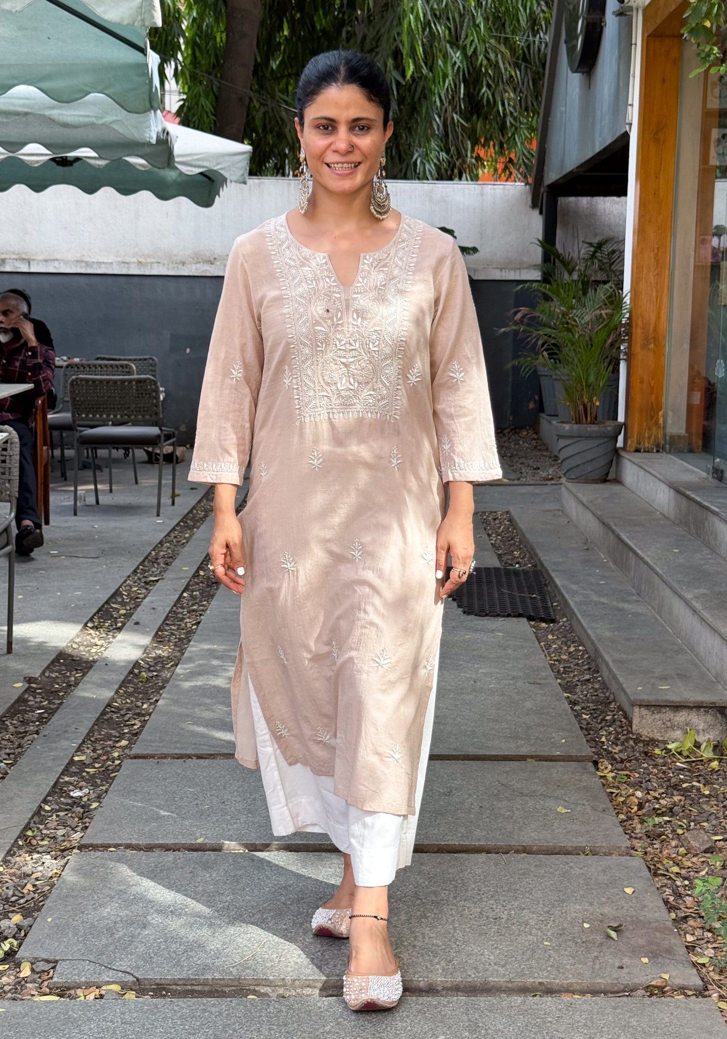 Handloom And Handembroidered Chikankari Cotton Kurta