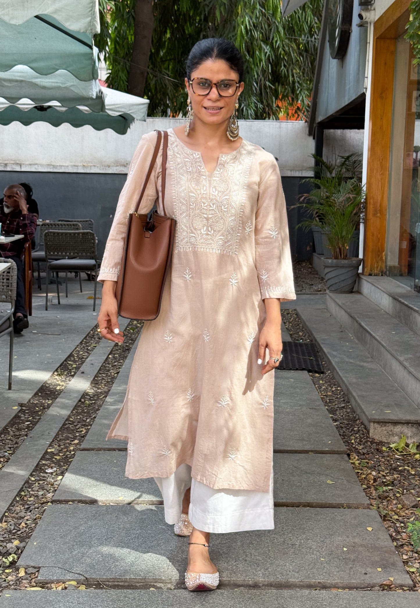 Handloom And Handembroidered Chikankari Cotton Kurta