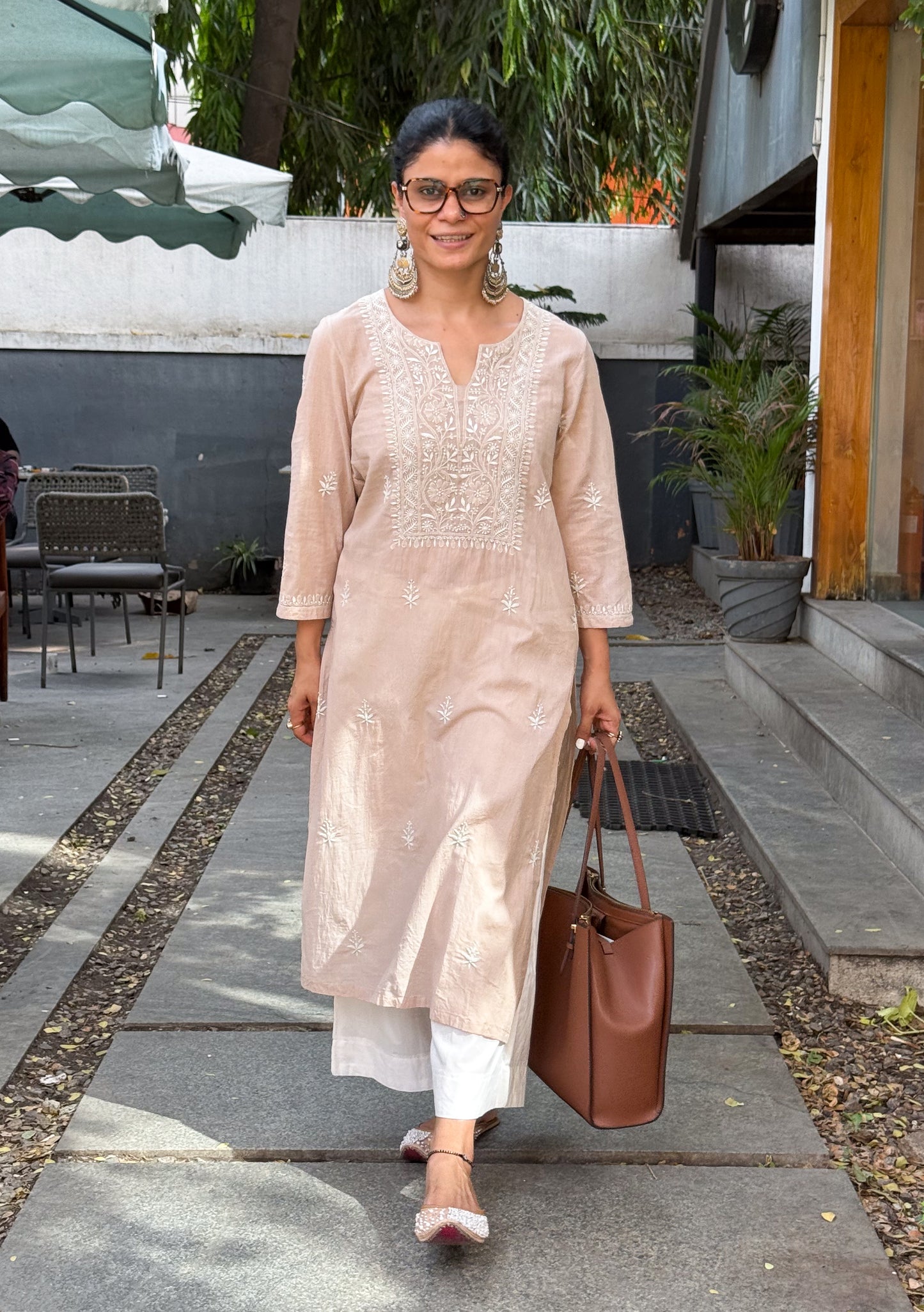 Handloom And Handembroidered Chikankari Cotton Kurta