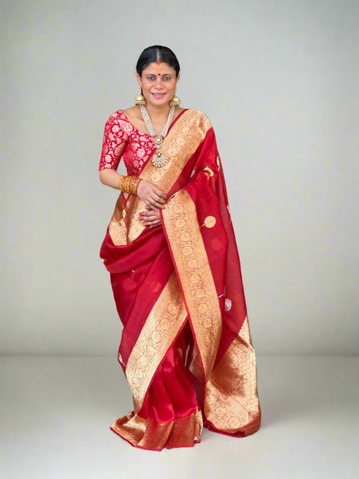 Handloom Kora Kadwa Banarasi Silk Saree