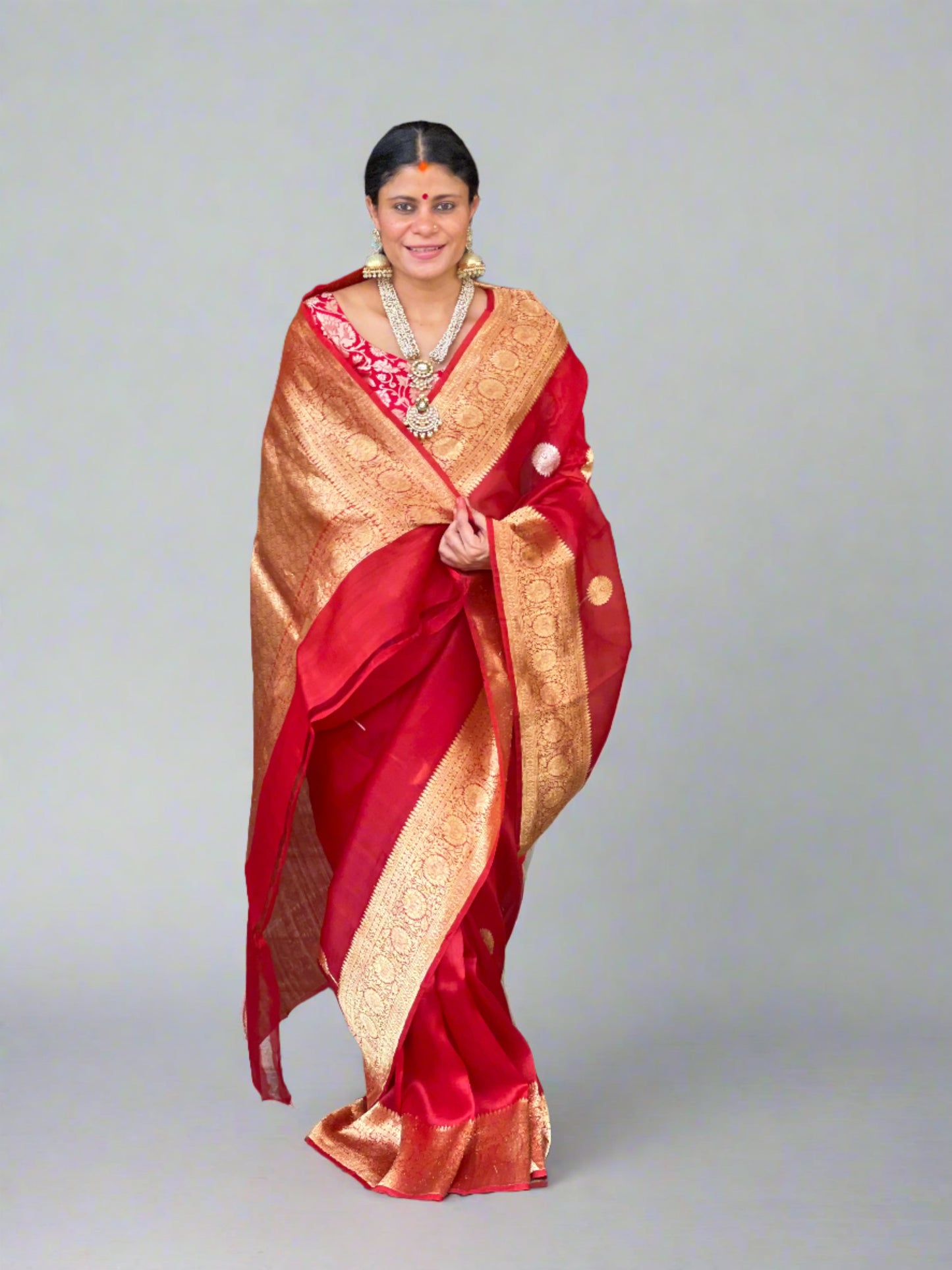 Handloom Kora Kadwa Banarasi Silk Saree