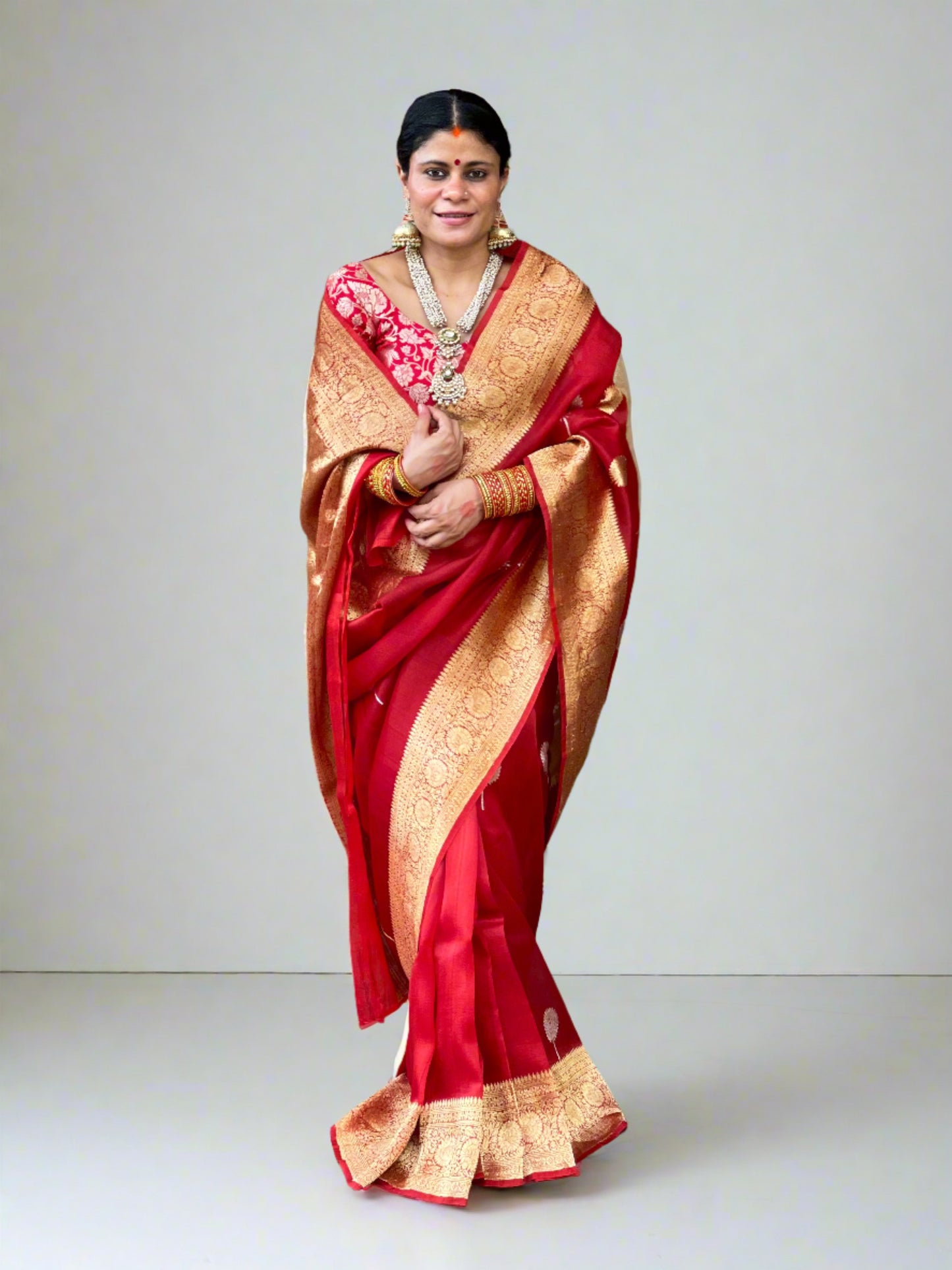 Handloom Kora Kadwa Banarasi Silk Saree