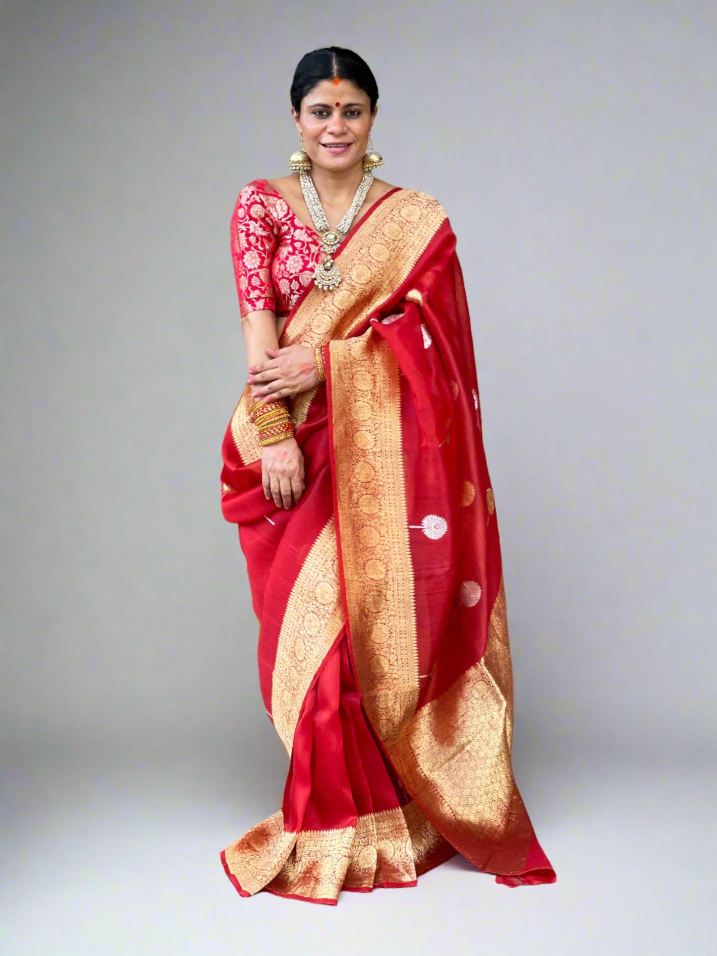 Handloom Kora Kadwa Banarasi Silk Saree