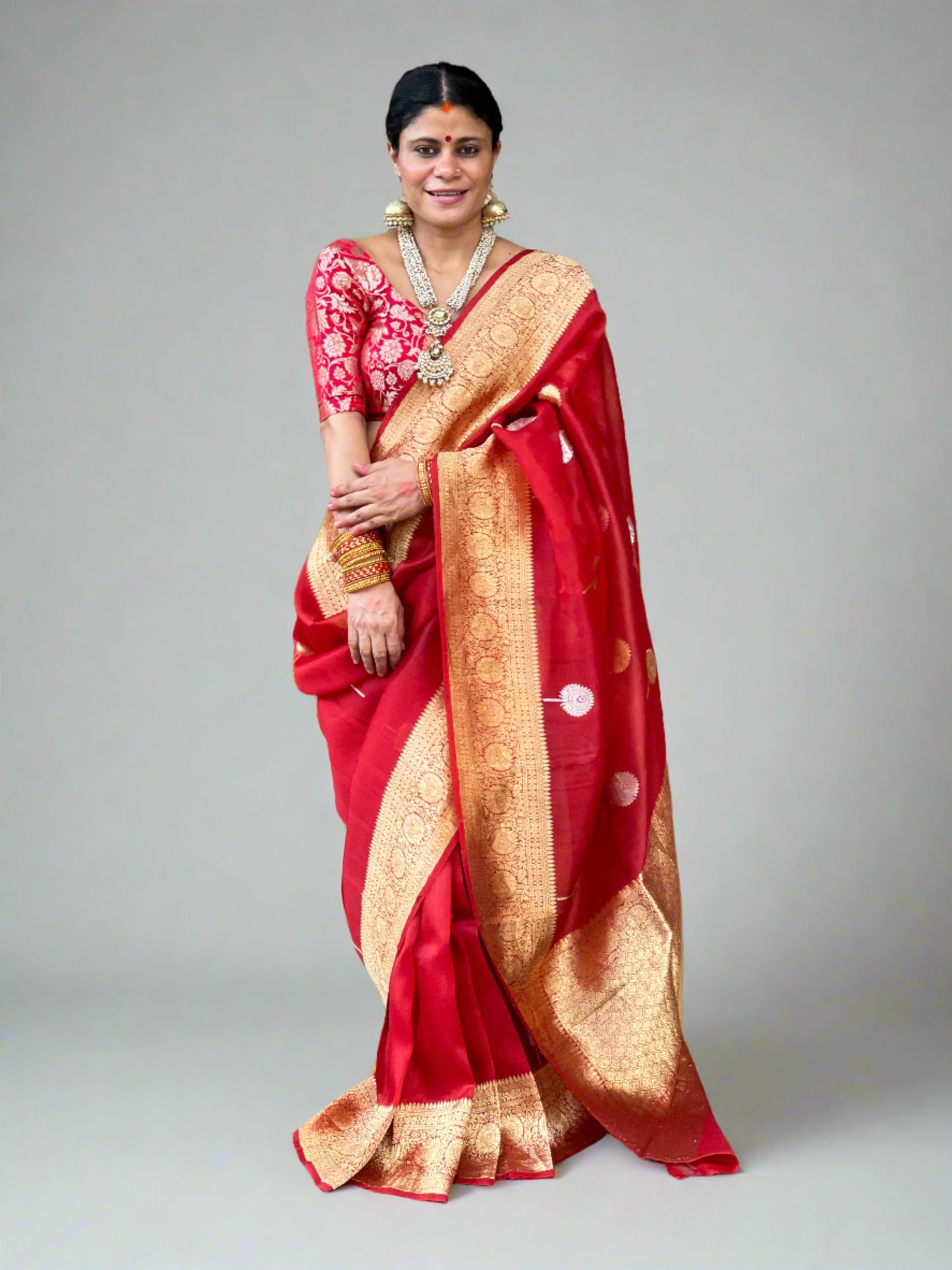 Handloom Kora Kadwa Banarasi Silk Saree
