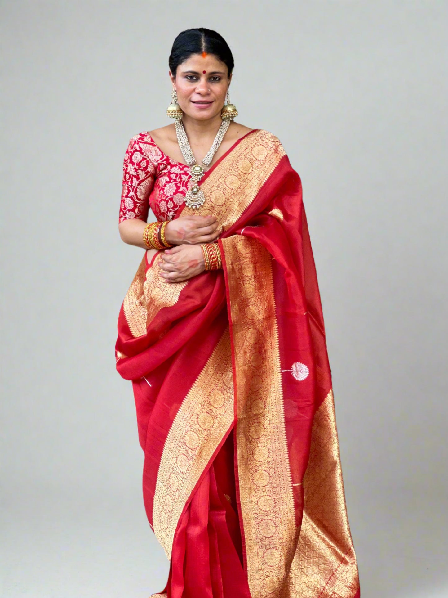 Handloom Kora Kadwa Banarasi Silk Saree