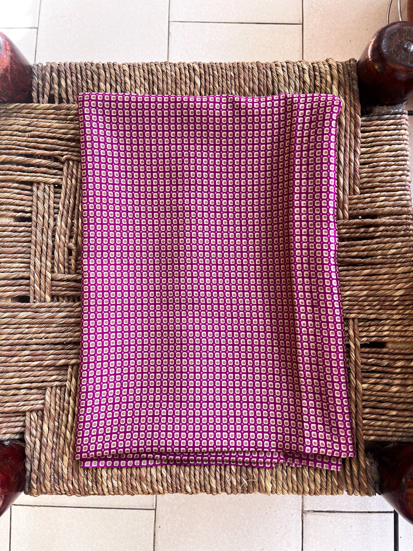 Hand Block Printed Kota Silk Saree.