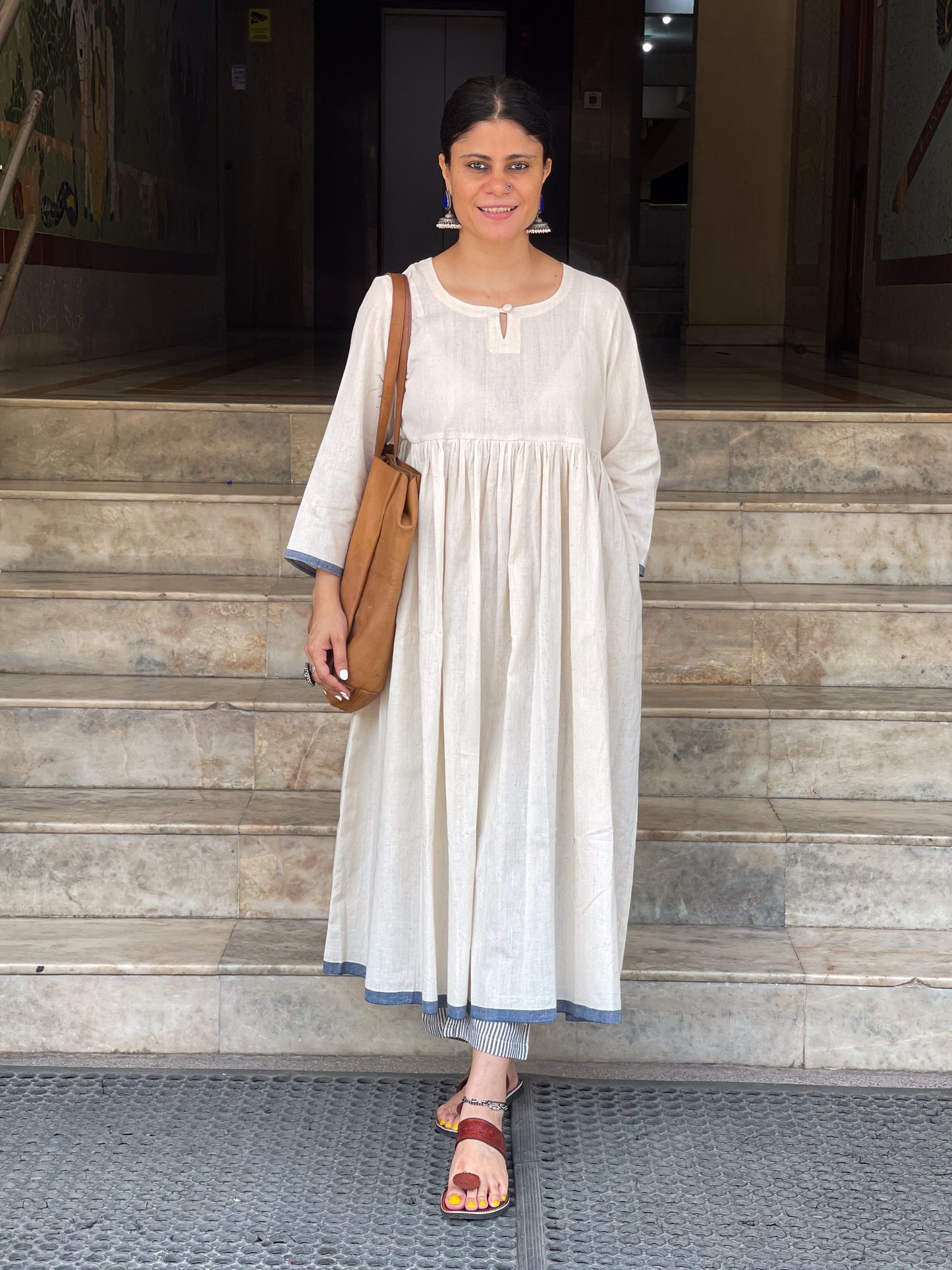 Natural Dyed Handwoven cotton kalidar kurta