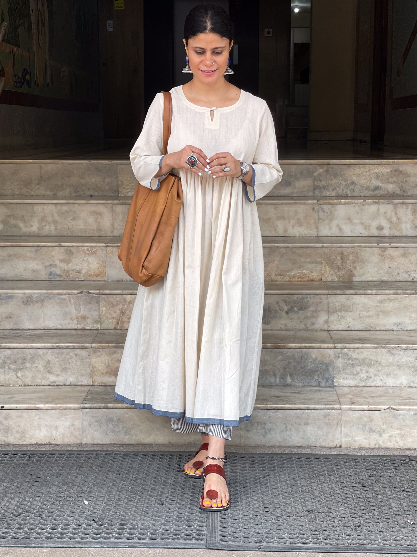 Natural Dyed Handwoven cotton kalidar kurta