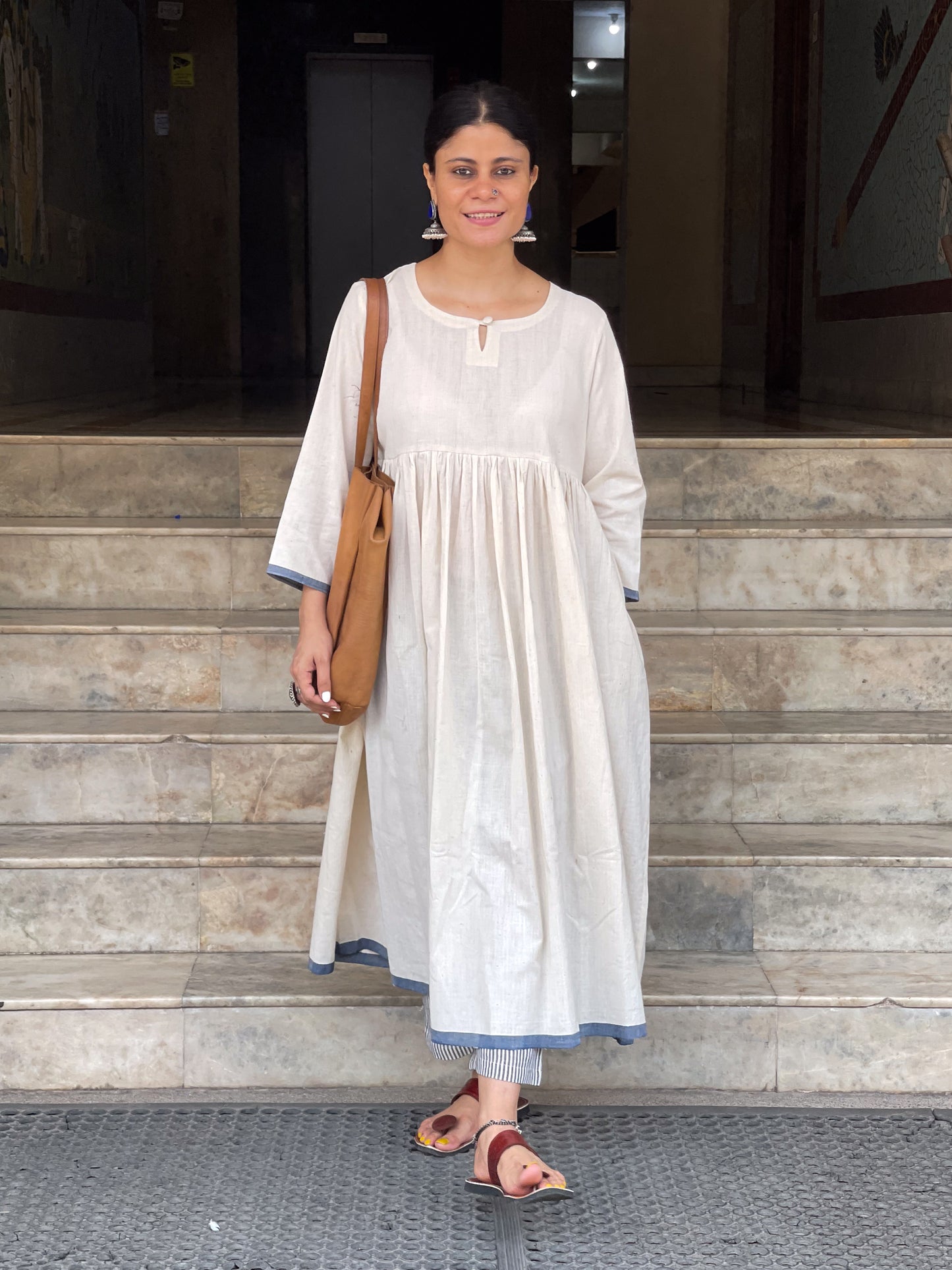 Natural Dyed Handwoven cotton kalidar kurta