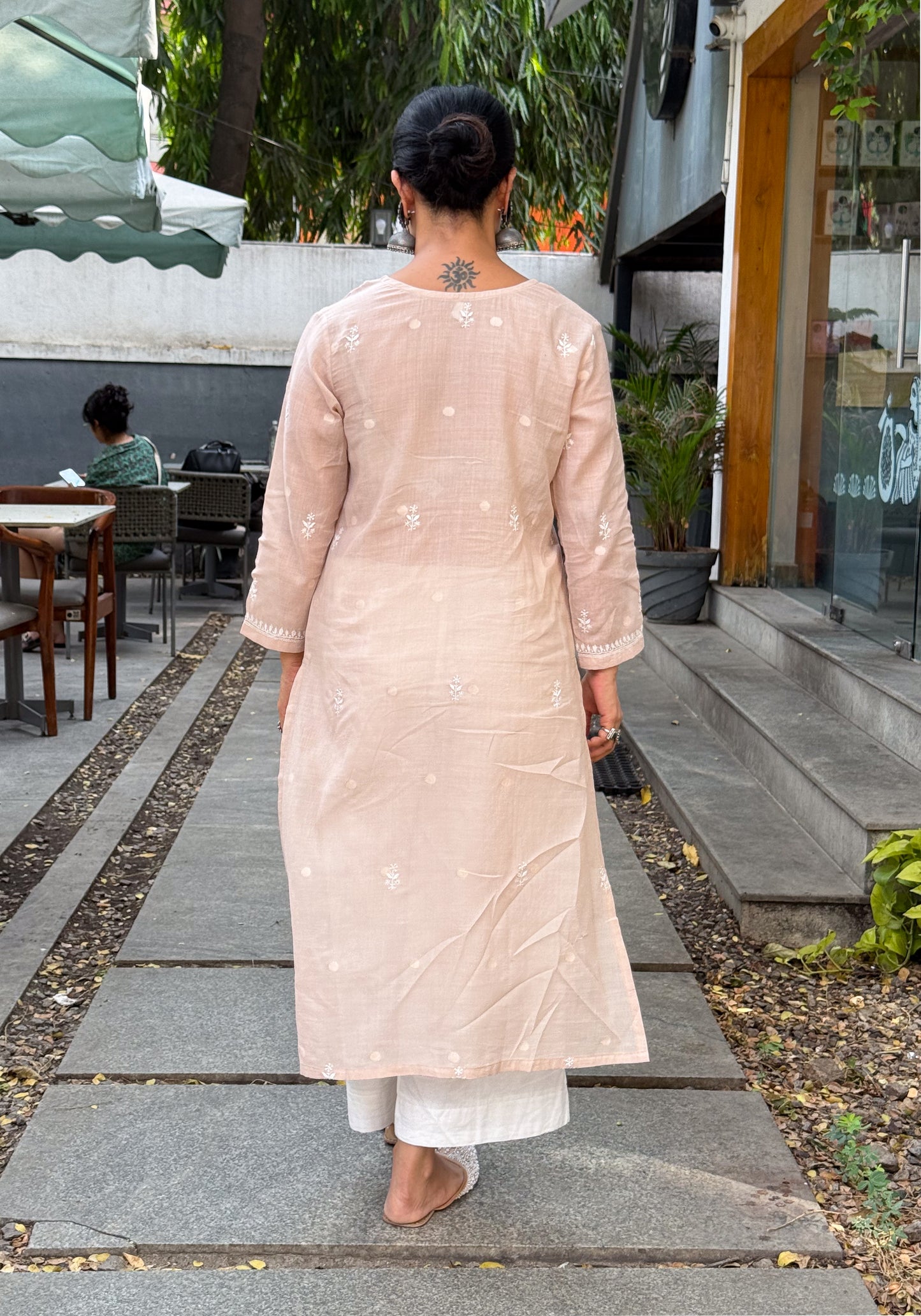 Handwoven Jamdani Handembroidered Chikankari Kurta