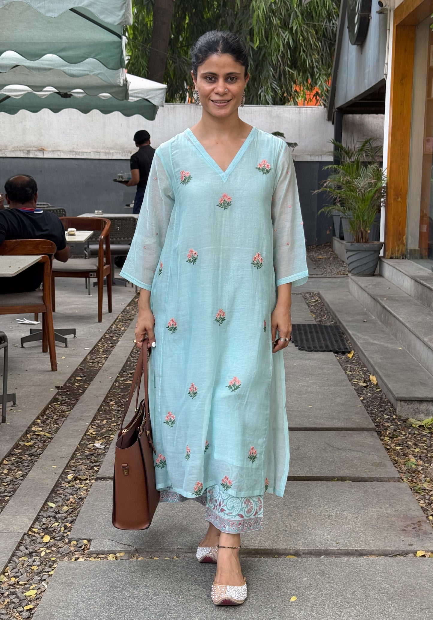 block print Chanderi Silk pant