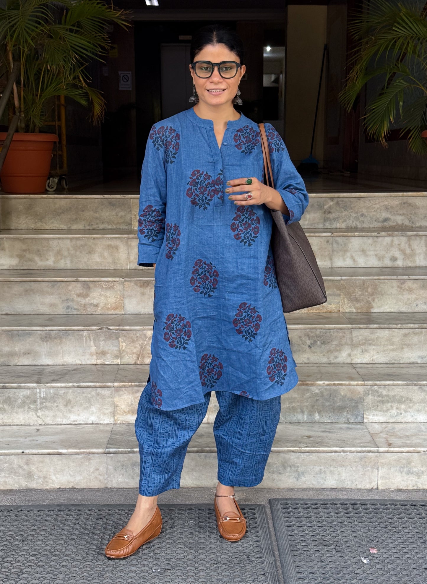 Handloom Linen By Linen Handblock Printed Kurta