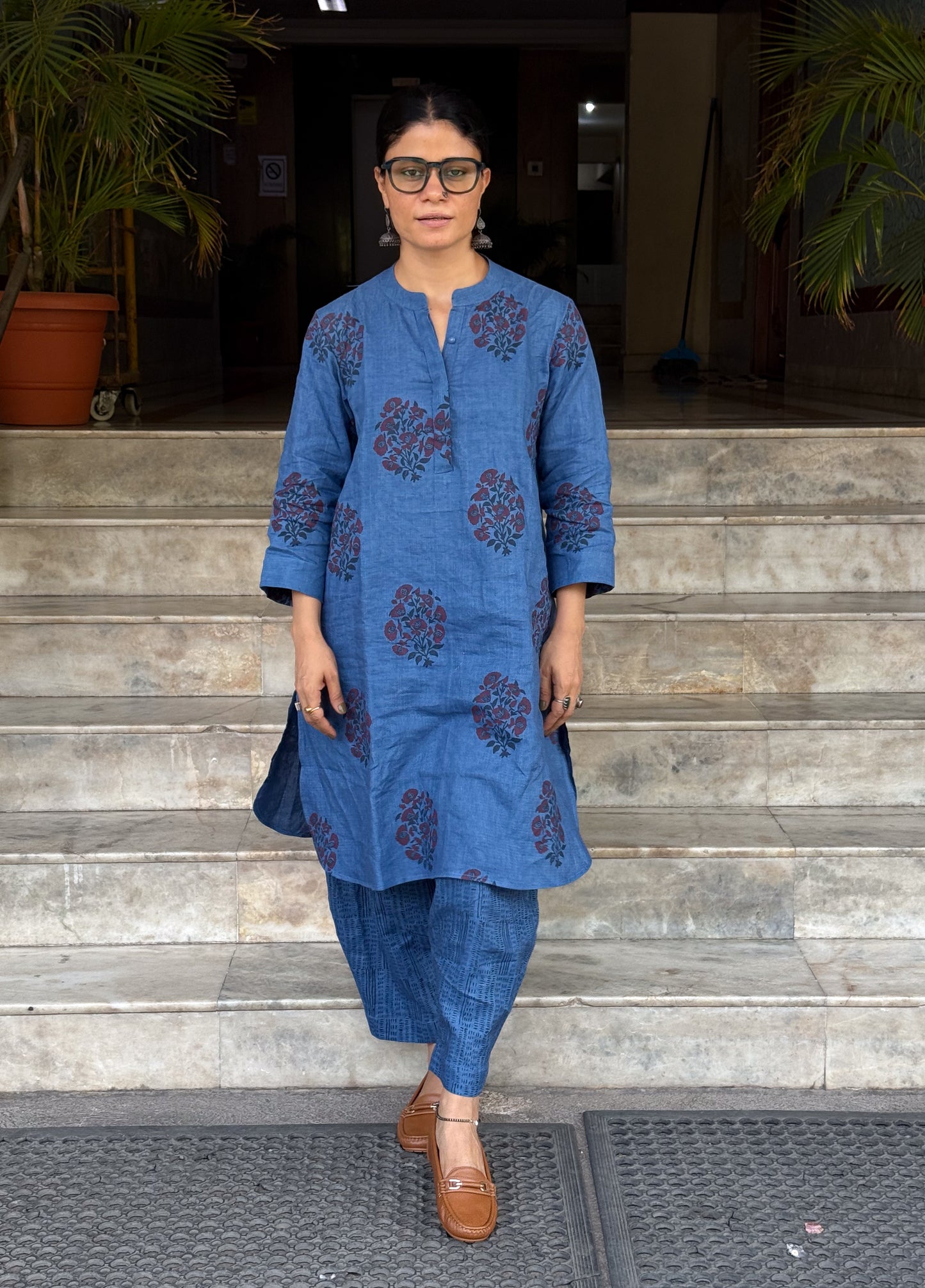 Handloom Linen By Linen Handblock Printed Kurta