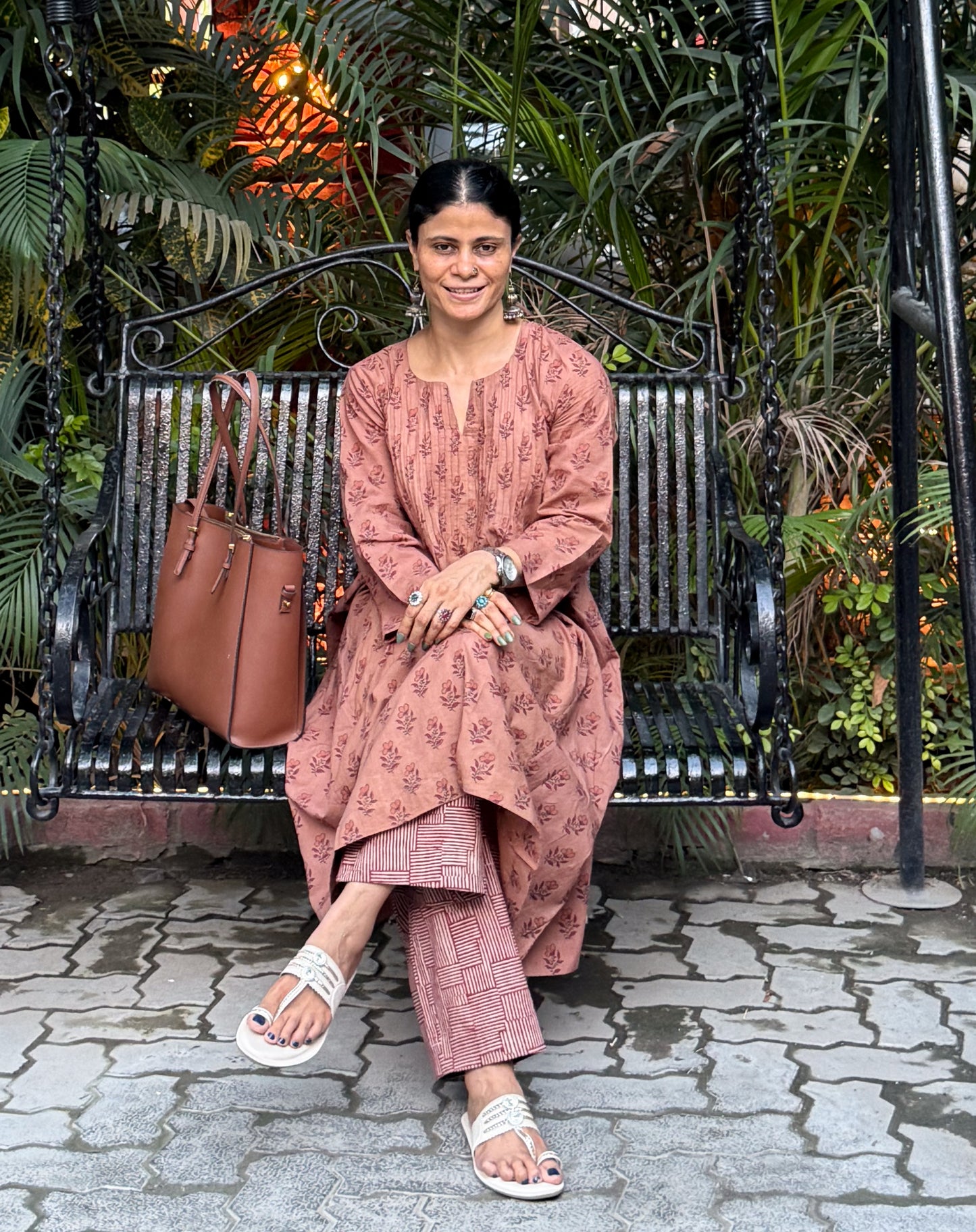 Handloom Cotton with Handblock Printed Kurta