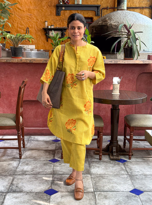 Handloom Linen By Linen Handblock Printed Co Ord set