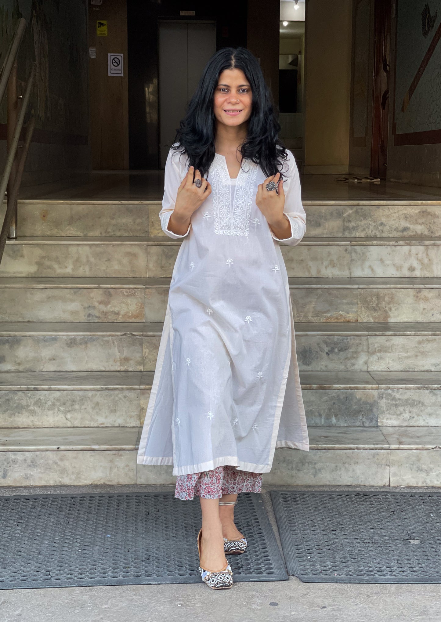 Handembroidered Chikankari Mull Cotton Kurta