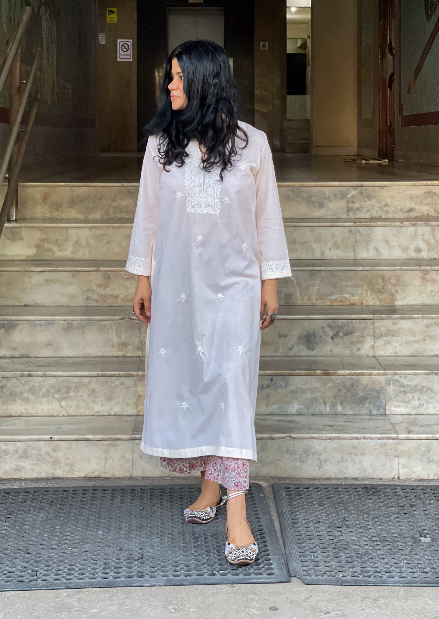 Handembroidered Chikankari Mull Cotton Kurta