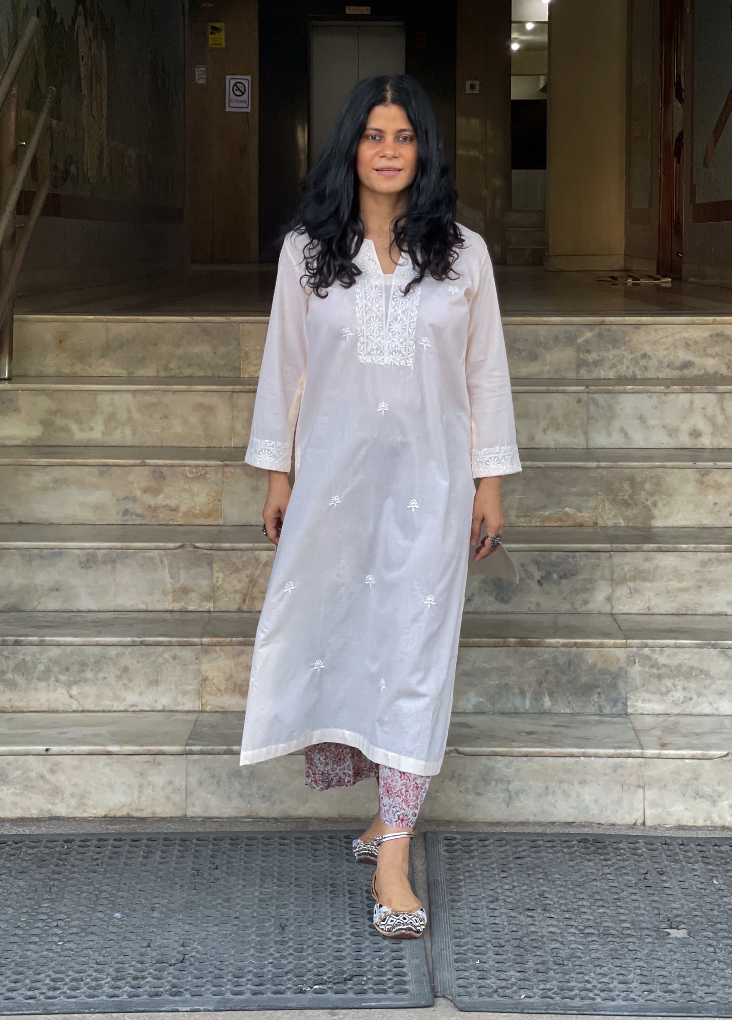 Handembroidered Chikankari Mull Cotton Kurta