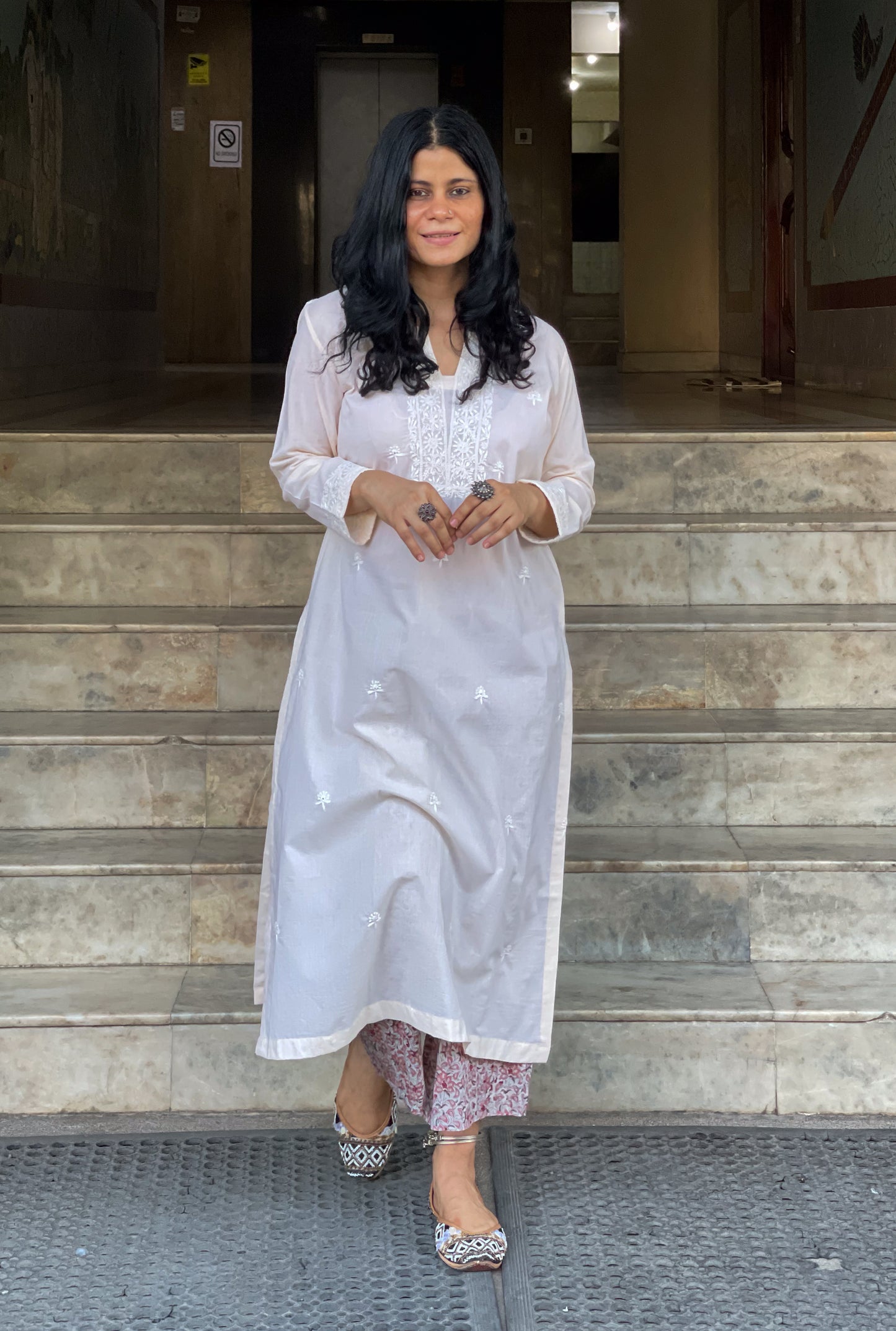 Handembroidered Chikankari Mull Cotton Kurta