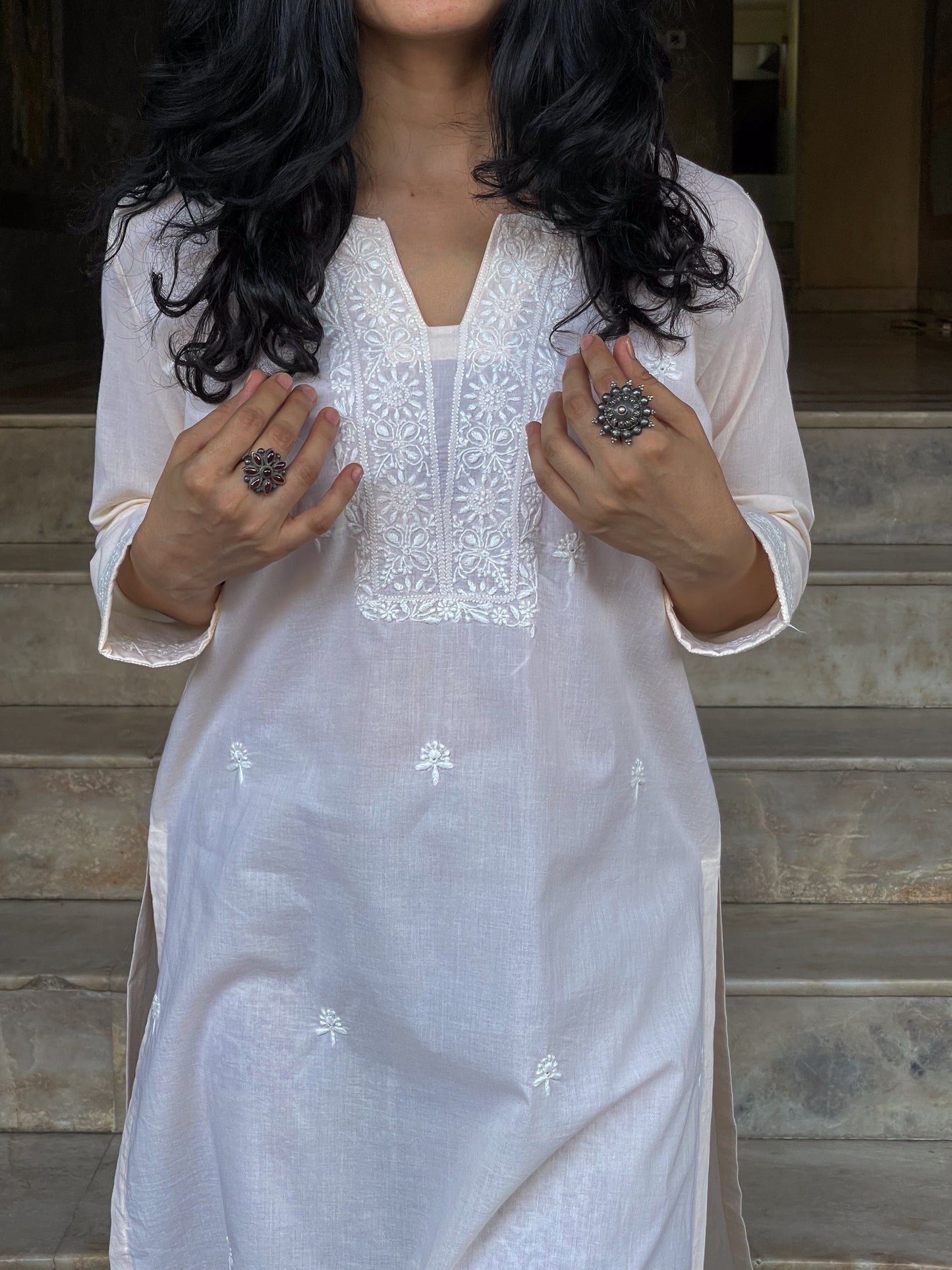 Handembroidered Chikankari Mull Cotton Kurta