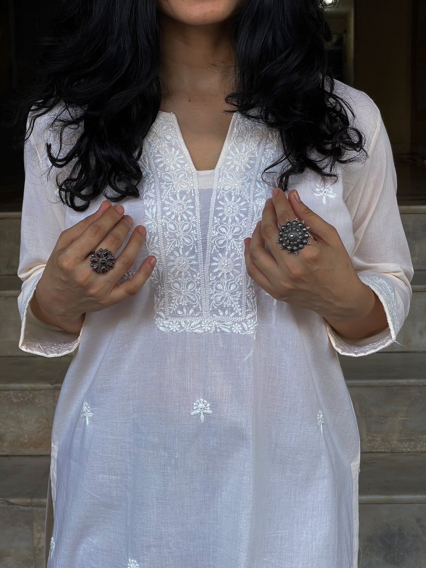 Handembroidered Chikankari Mull Cotton Kurta