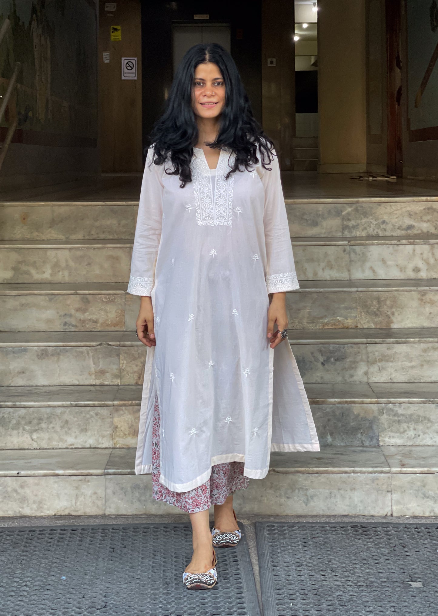 Handembroidered Chikankari Mull Cotton Kurta