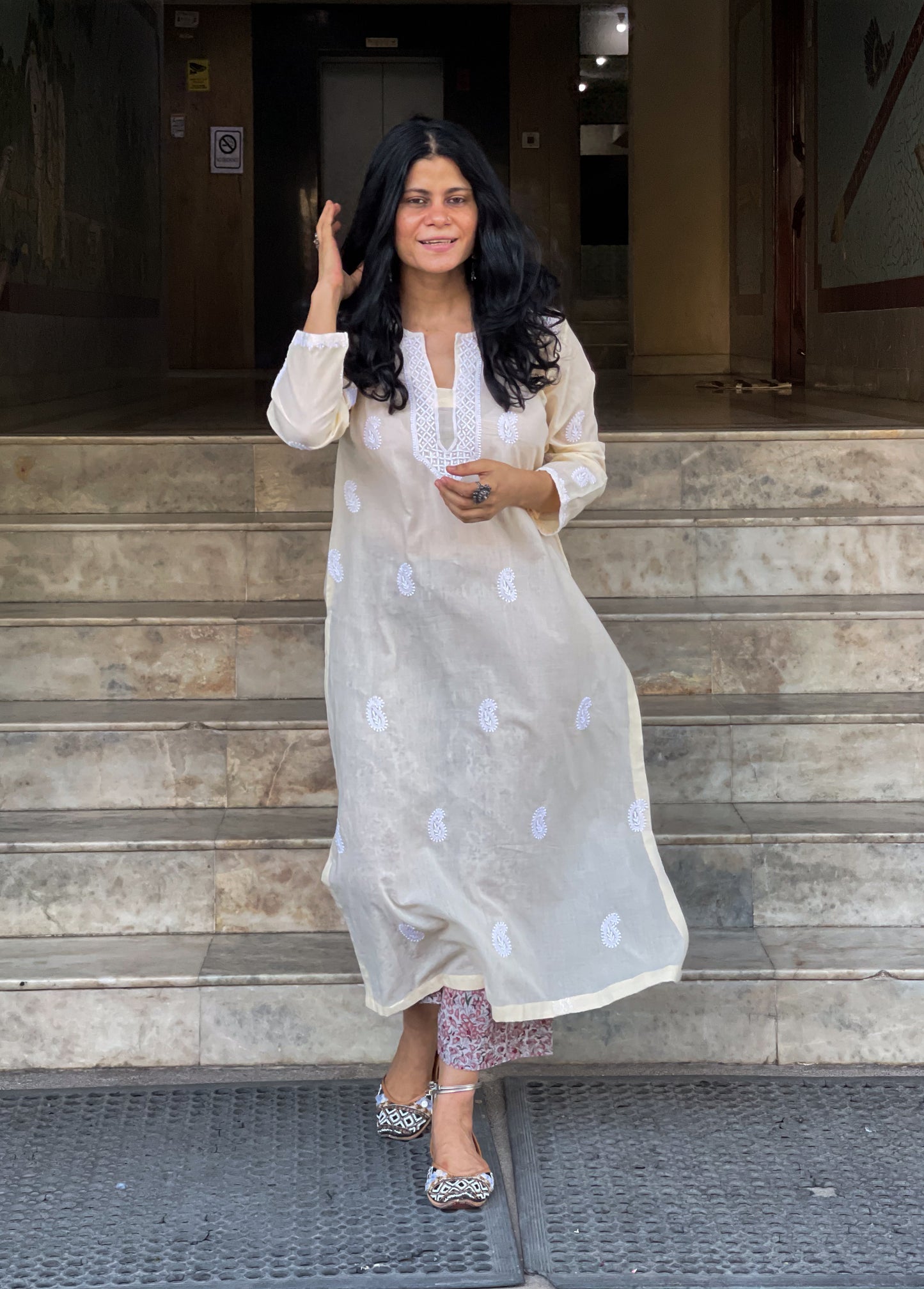 Handembroidered Chikankari Mull Cotton Kurta