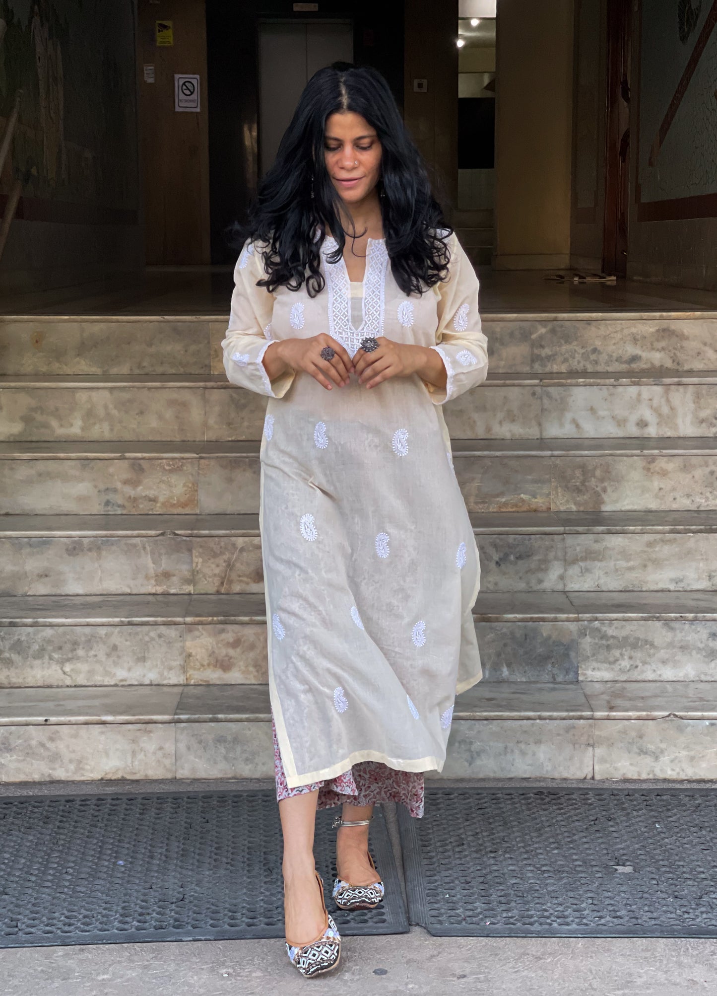 Handembroidered Chikankari Mull Cotton Kurta
