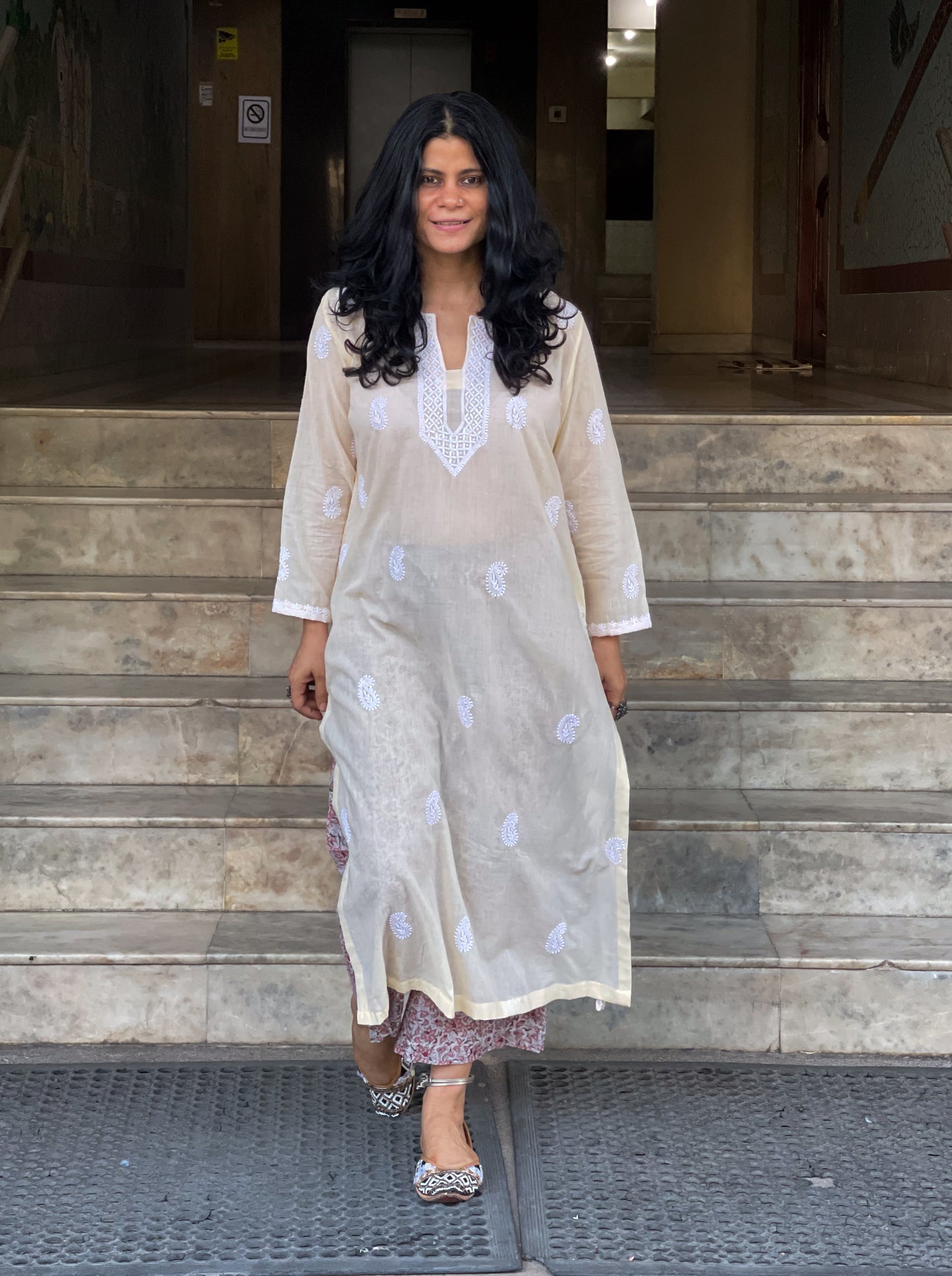 Handembroidered Chikankari Mull Cotton Kurta