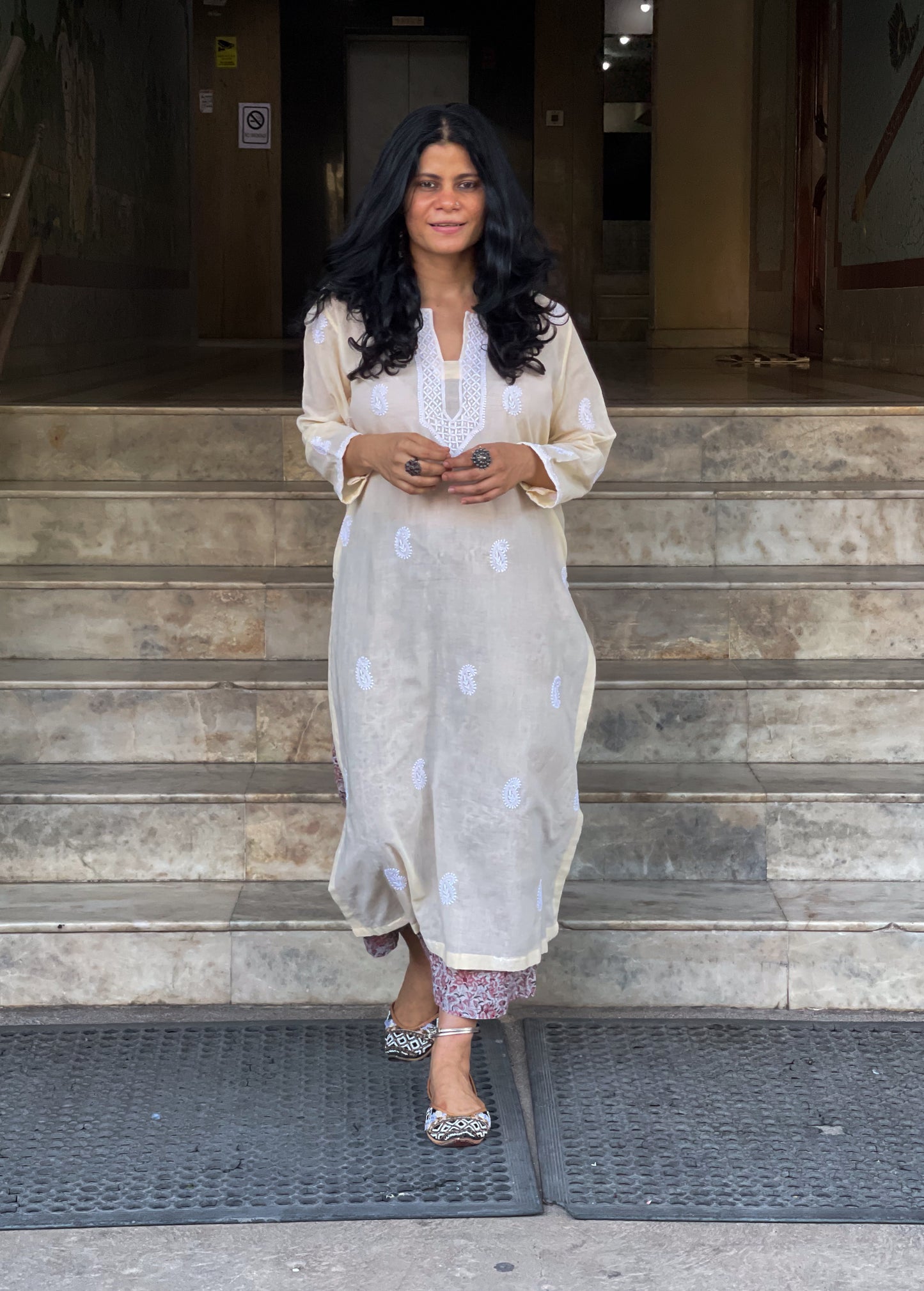 Handembroidered Chikankari Mull Cotton Kurta