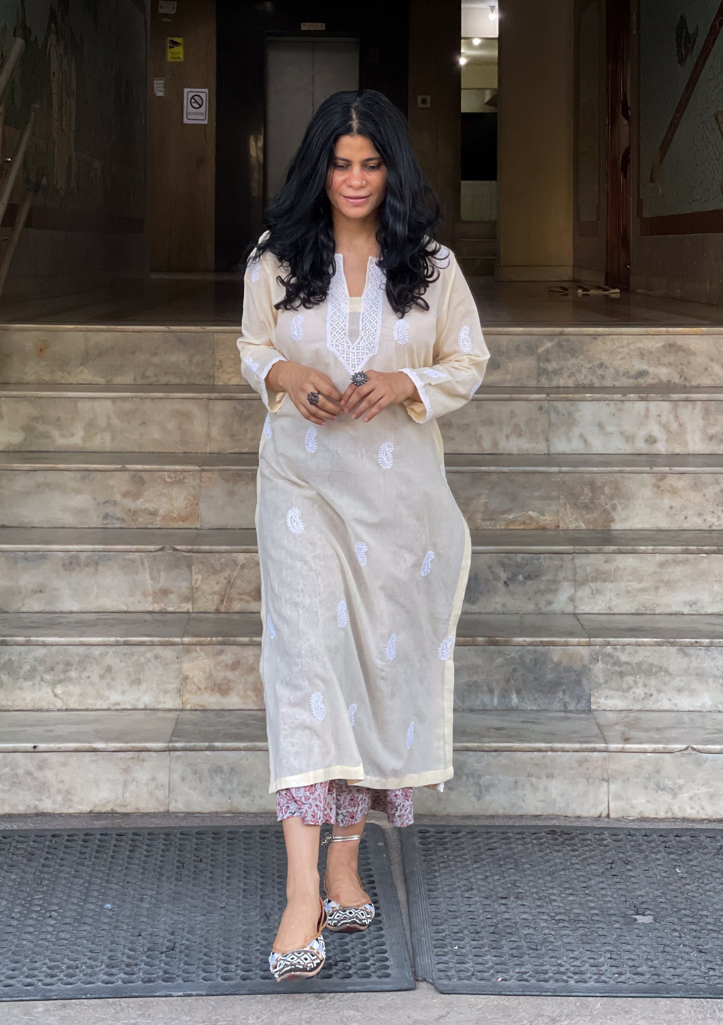 Handembroidered Chikankari Mull Cotton Kurta