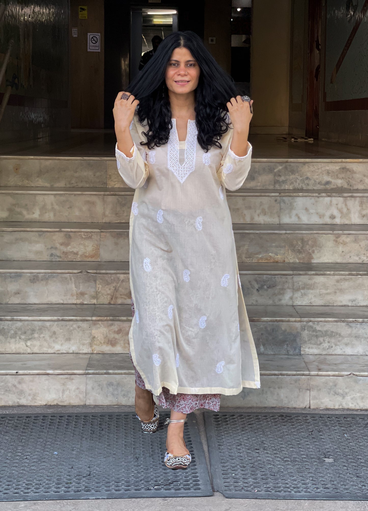 Handembroidered Chikankari Mull Cotton Kurta