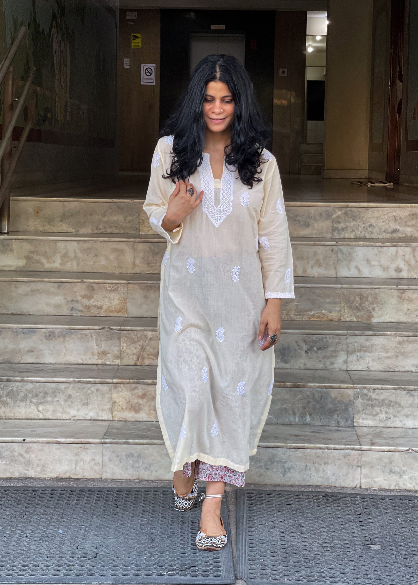 Handembroidered Chikankari Mull Cotton Kurta