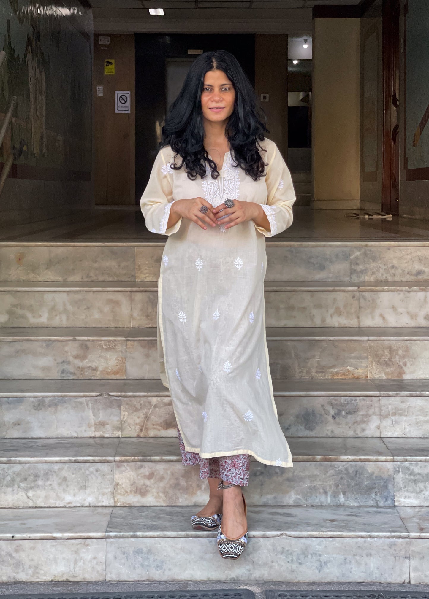 Handembroidered Chikankari Mull Cotton Kurta