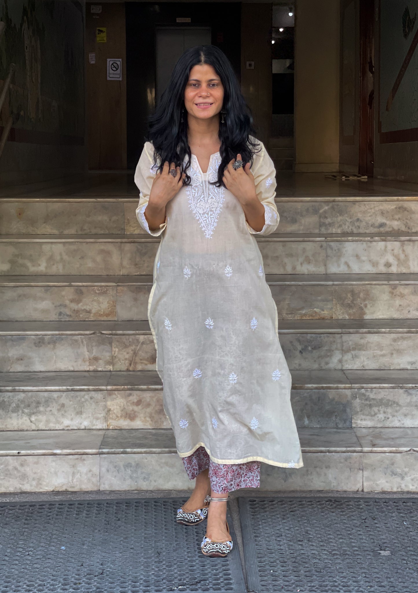 Handembroidered Chikankari Mull Cotton Kurta