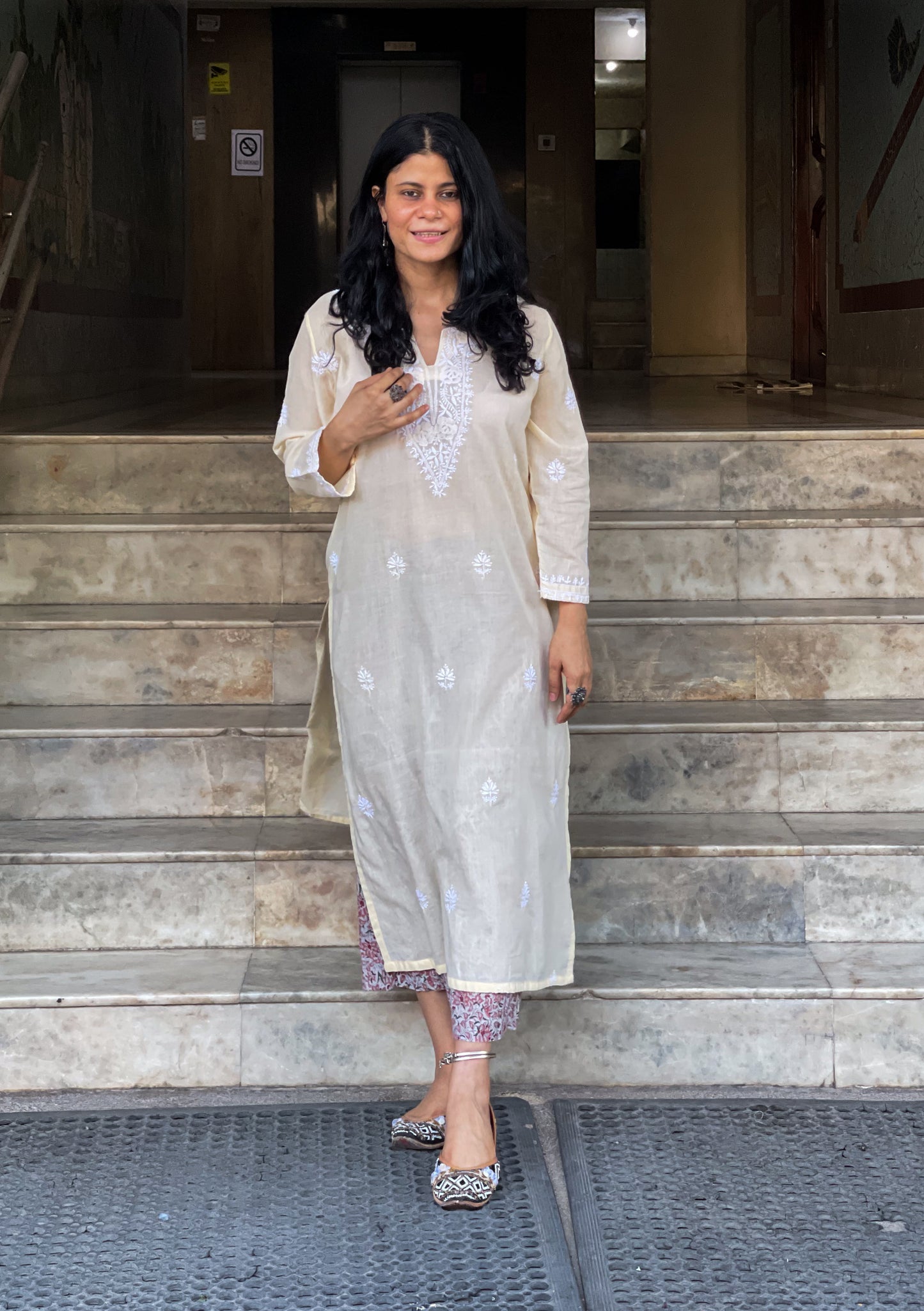 Handembroidered Chikankari Mull Cotton Kurta