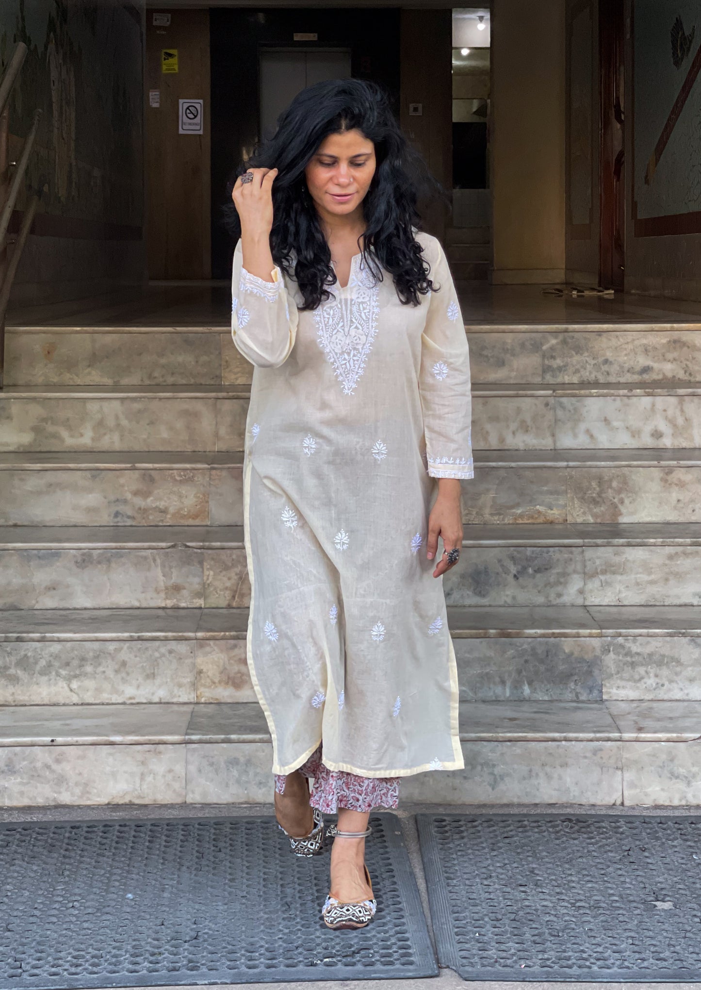 Handembroidered Chikankari Mull Cotton Kurta