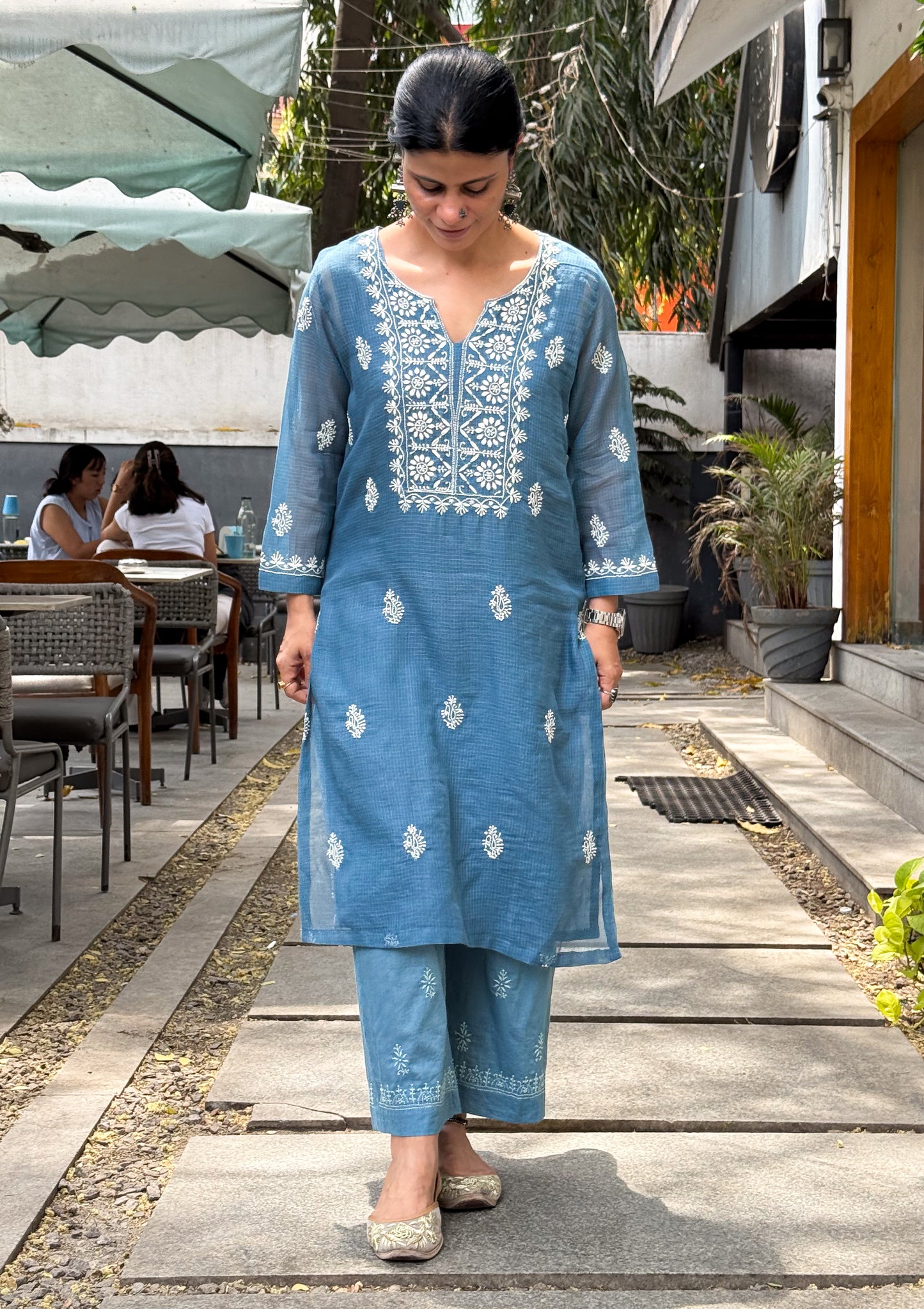 Handloom And Handembroidered Chikankari Cotton Pant
