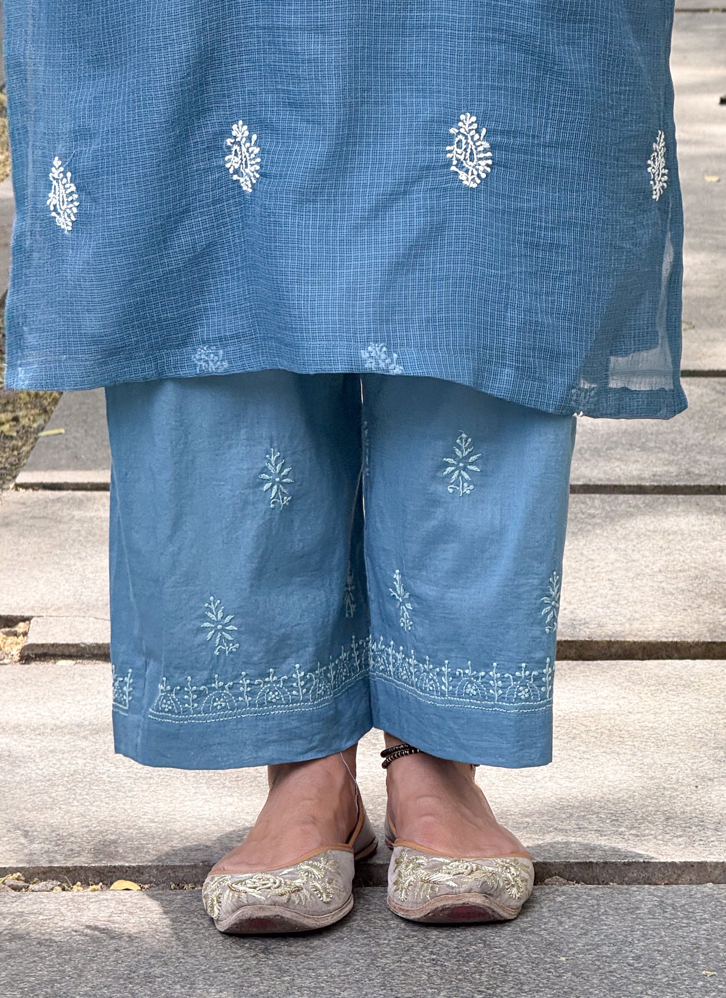 Handloom And Handembroidered Chikankari Cotton Pant