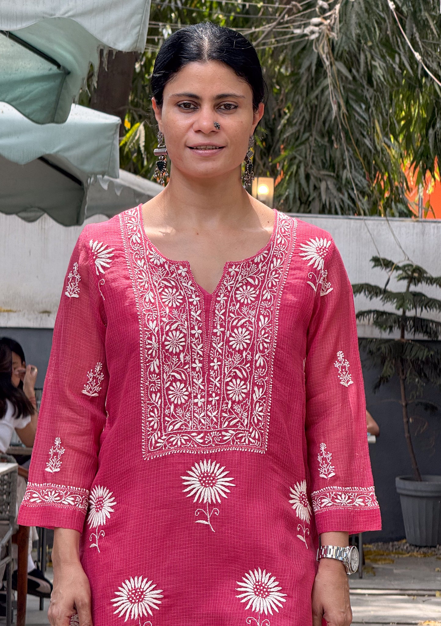 Handloom And Handembroidered Chikankari Kota Doria Kurta